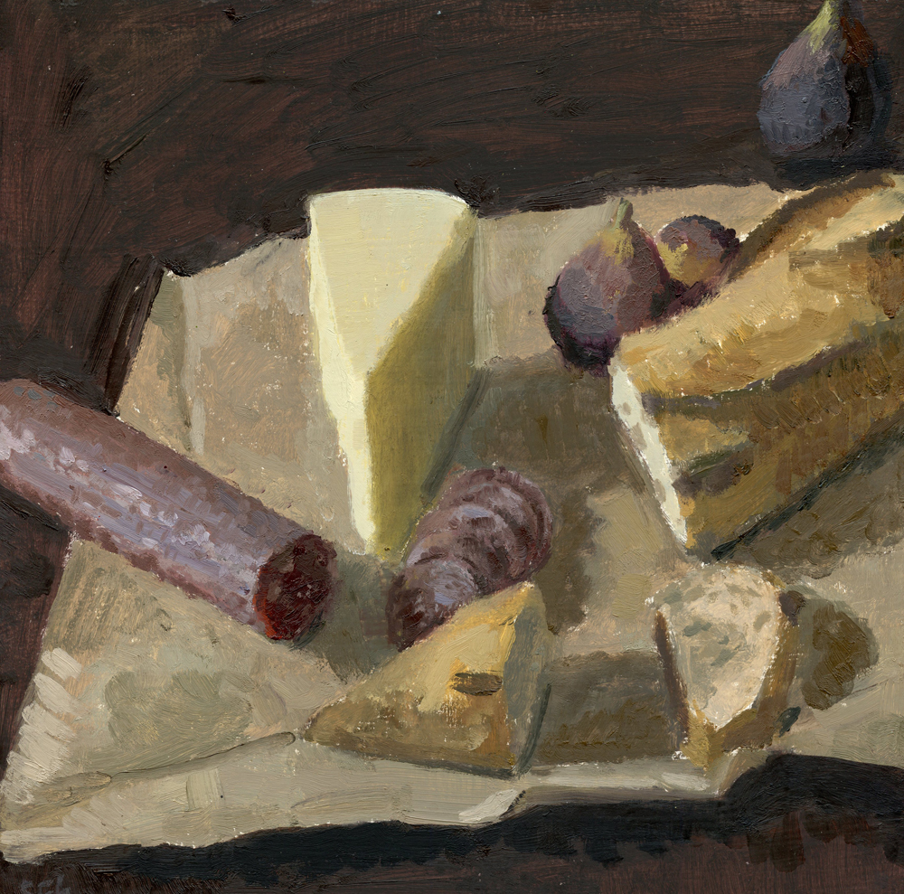 Picnic, Still Life with Salami and Cheese