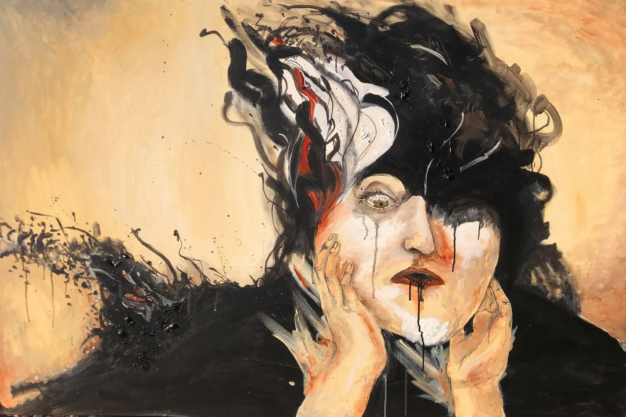 Independent piece painted from observation, 40x60”, acrylic paint.