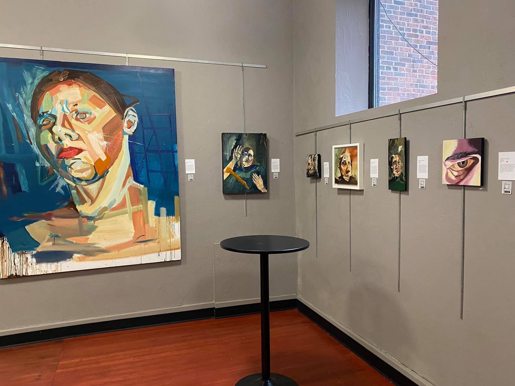 To view the pieces in this picture, please click on the title names below:Who Am I?Can You See Me? Can I See You?Contritum IdentitatemSelf-PortraitCraniumBetrayal