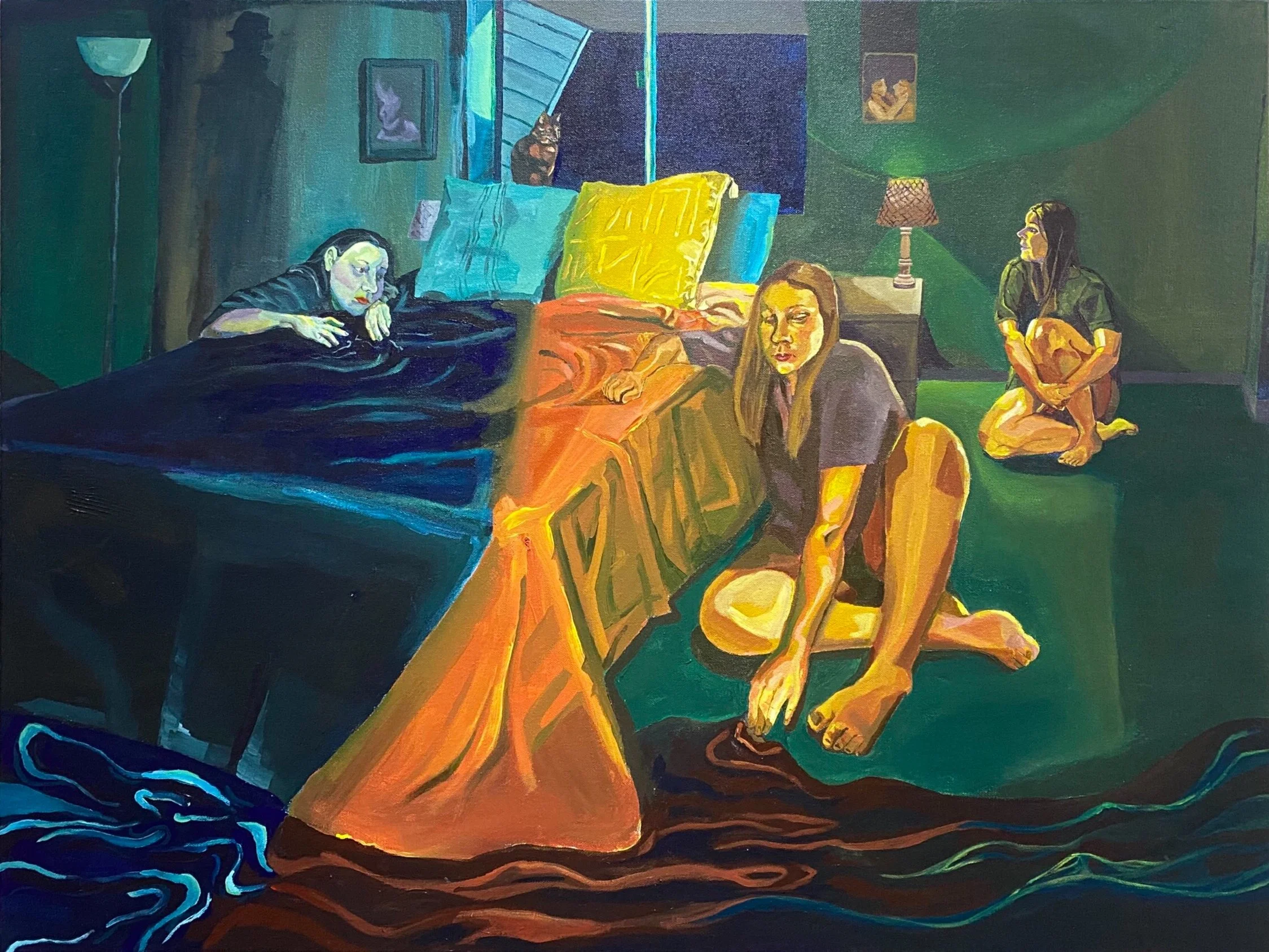 Painted from observation, 30x40”, acrylic paint.
