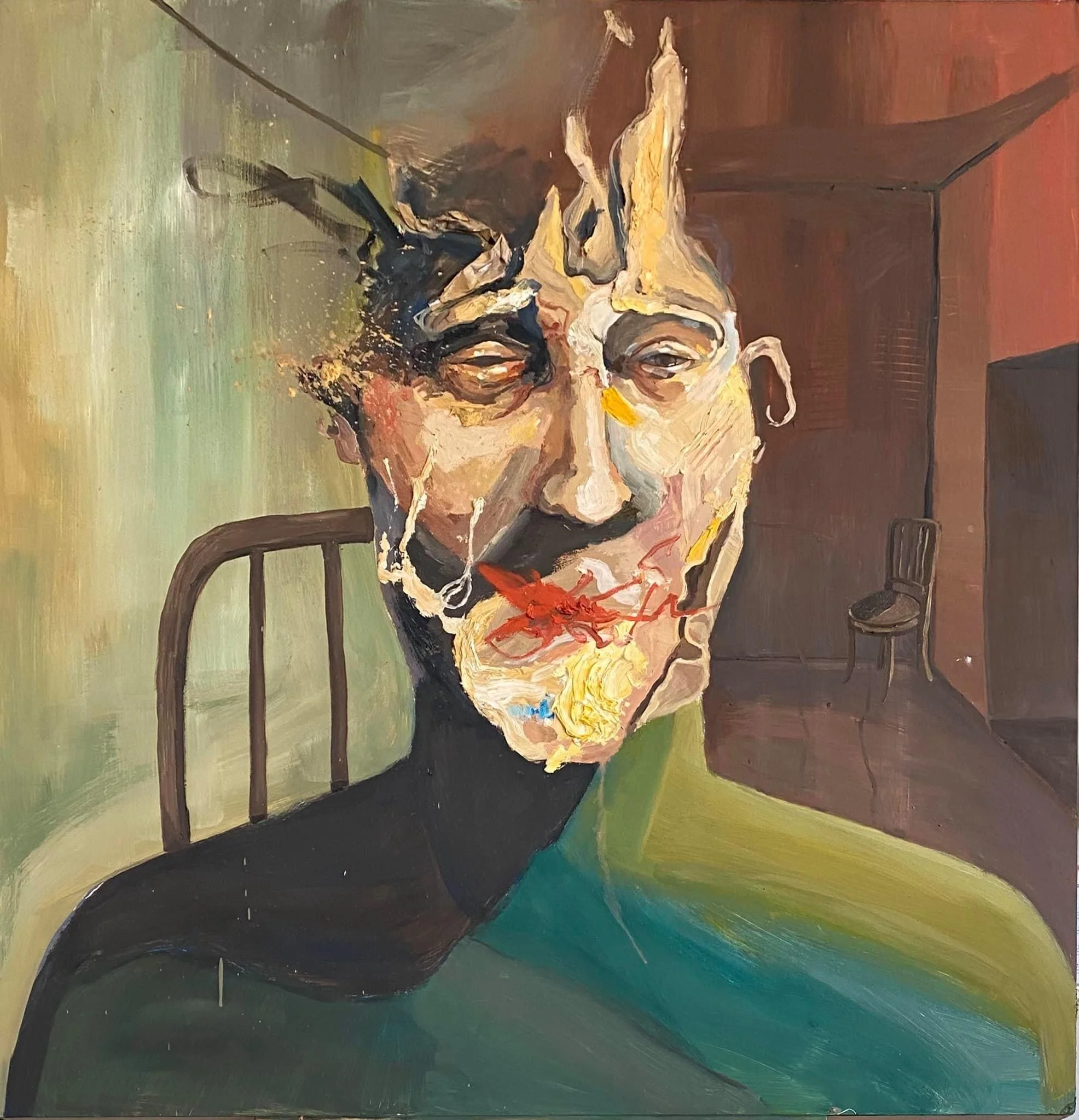 36x36”, oil paint.