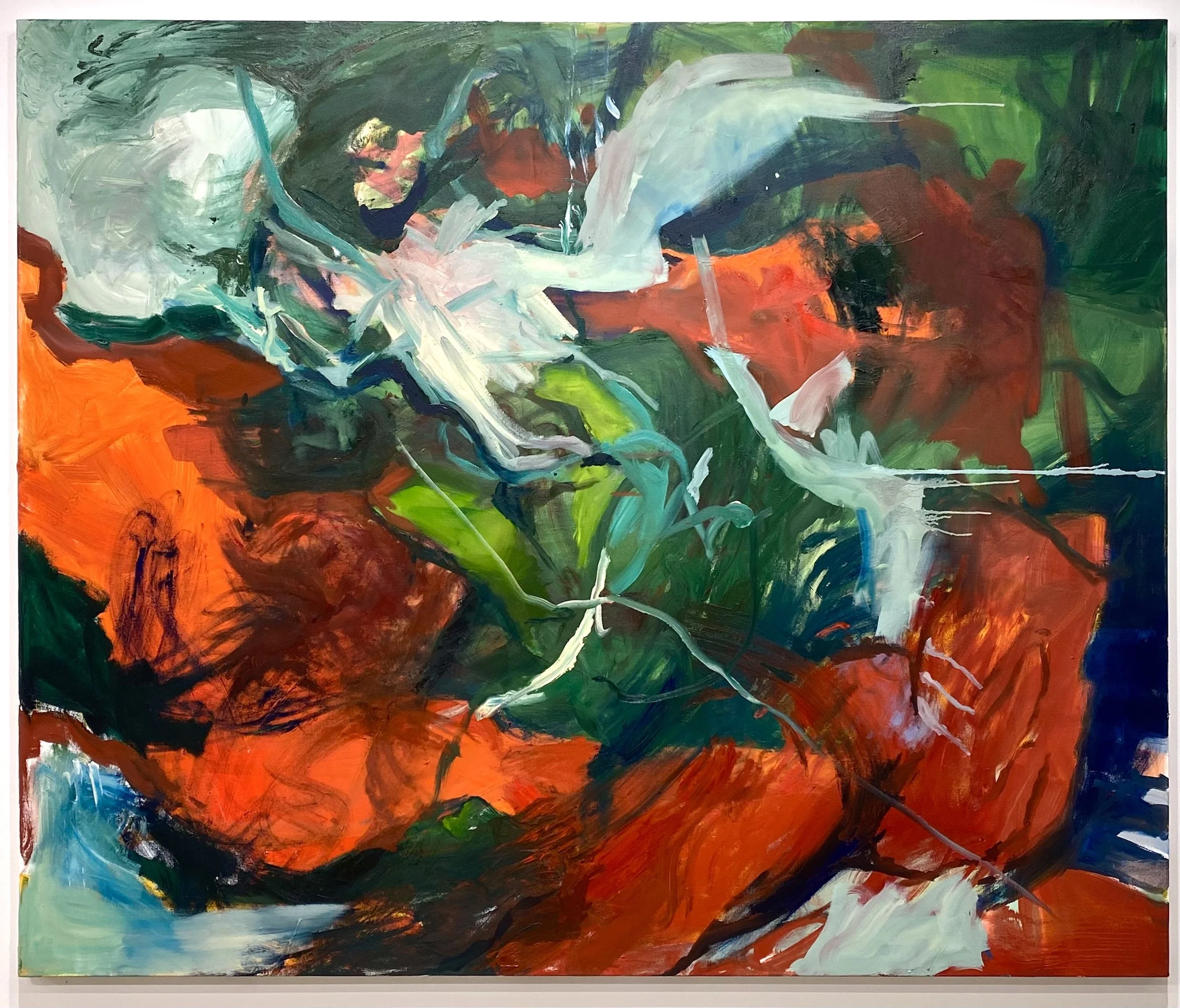   White Cap ; Red Plush  | oil on canvas | 60x72 in | 2022 
