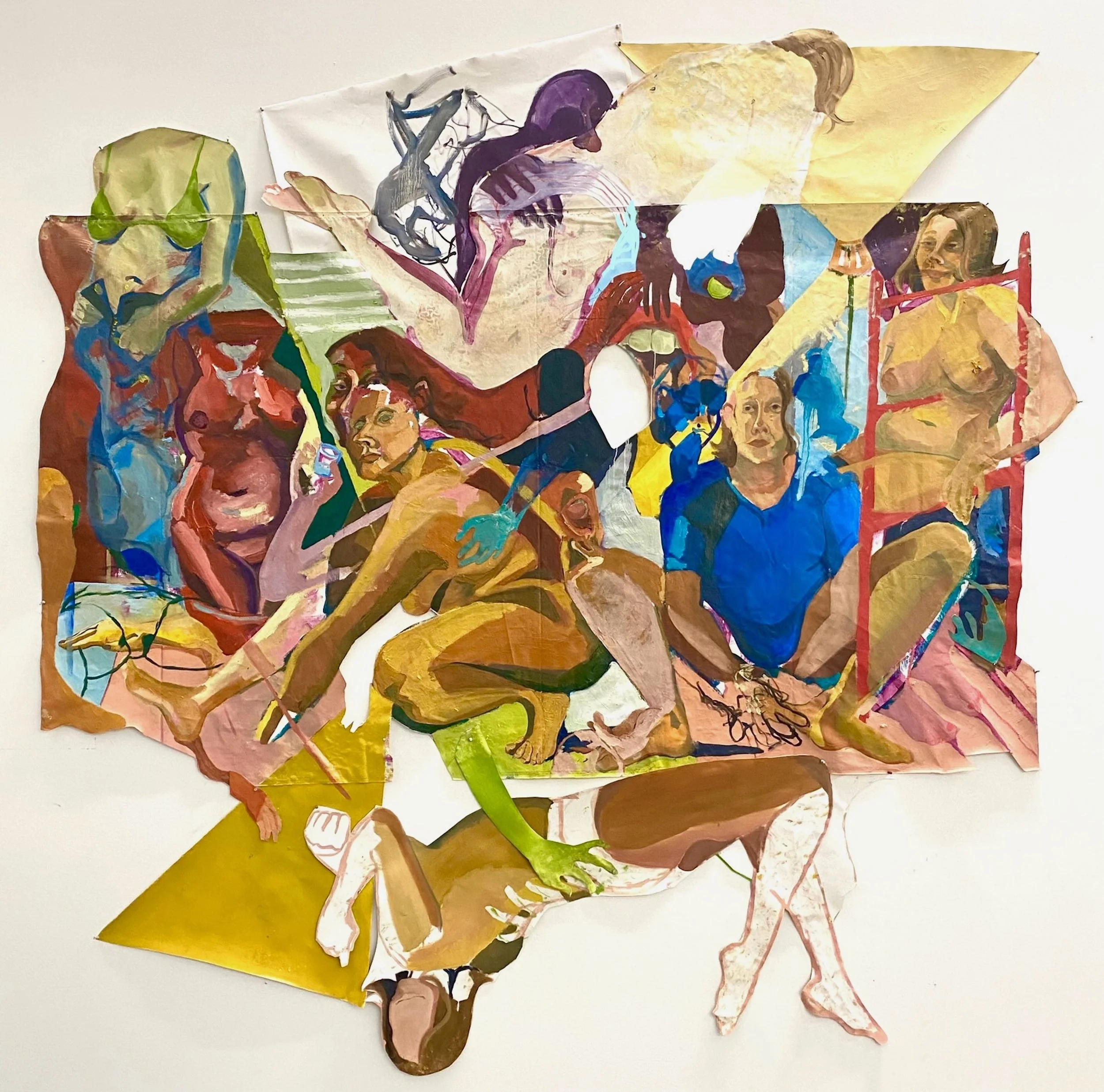    Hands Intertwined   Oil paint, oil pastel on canvas 140 x 170 inches 2021-2022 