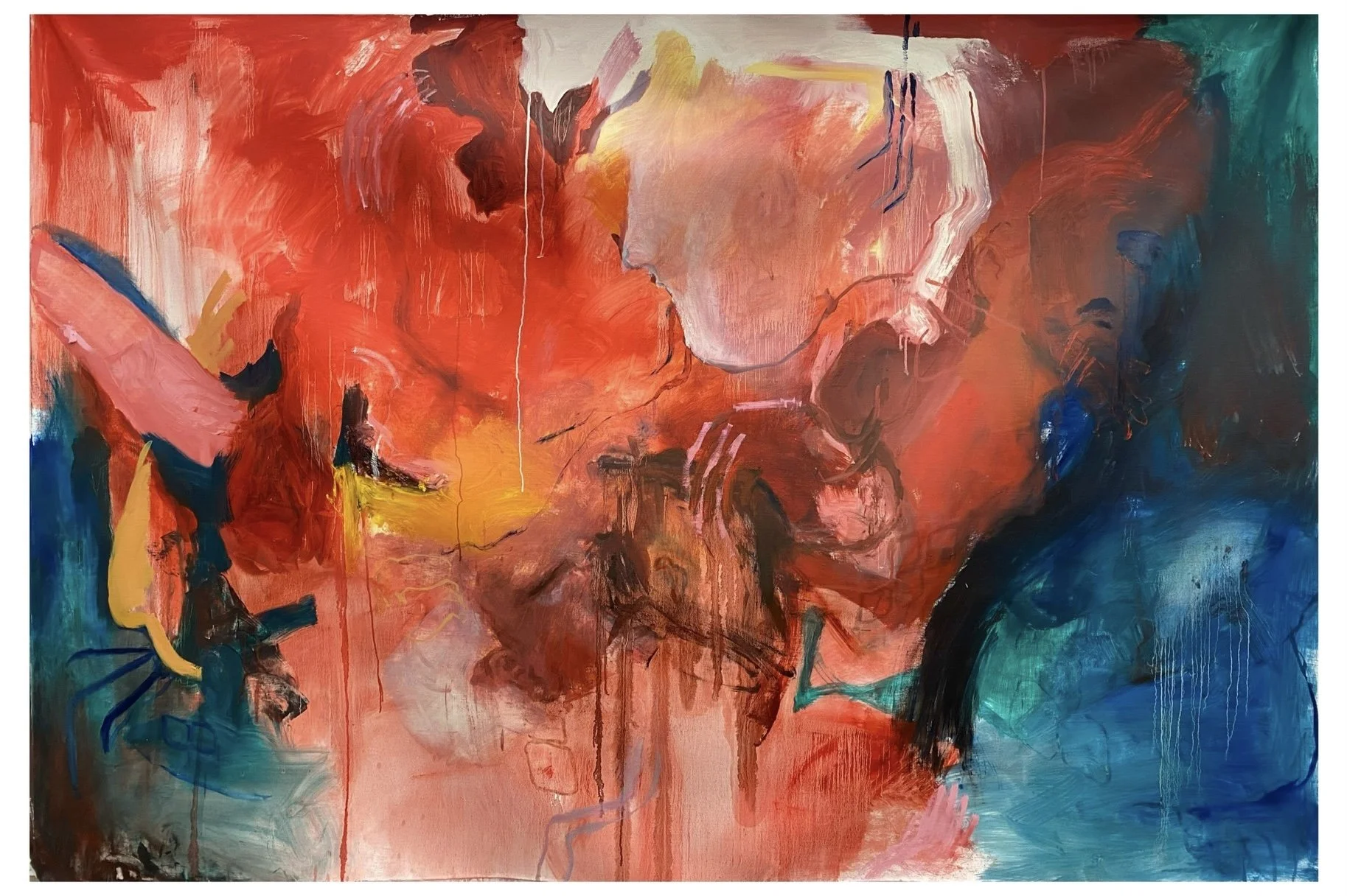    Mornings; Fleeting   Oil on linen 66 x 101 inches 2022 