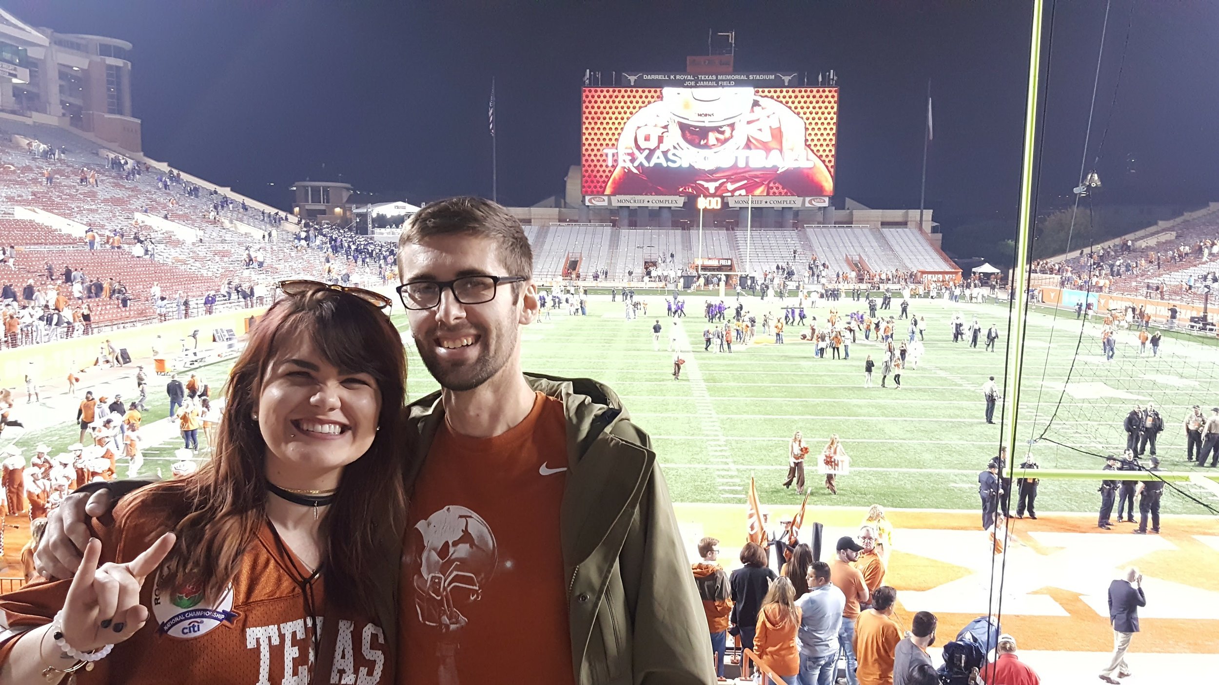Fiance and myself at a UT Longhorns game