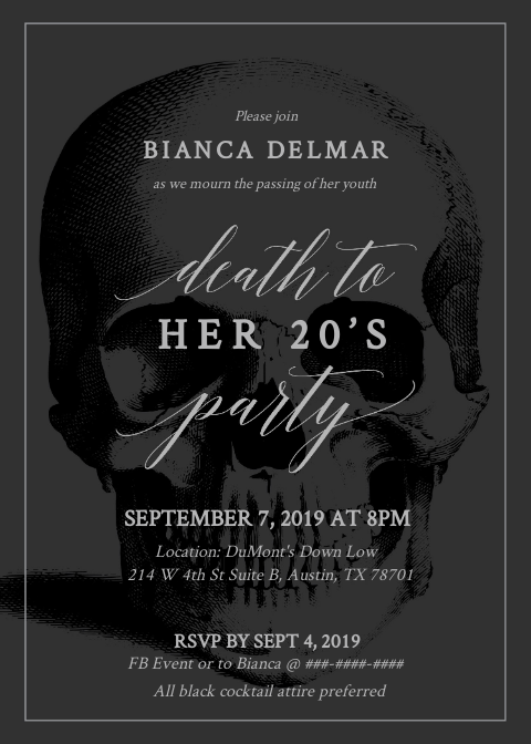 Funeral For My Youth 30th Birthday Party Atx Fyi