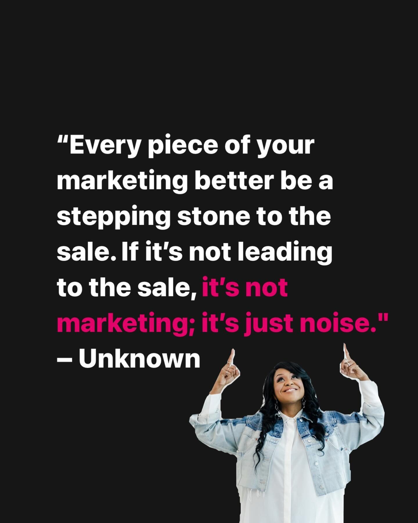 SWIPE ⬅️ for the juice! 💦 
In the hustle of growing our businesses, it&rsquo;s crucial to remember that every single part of our marketing plan should be a deliberate step toward boosting sales. 

📝If a strategy doesn&rsquo;t directly contribute to