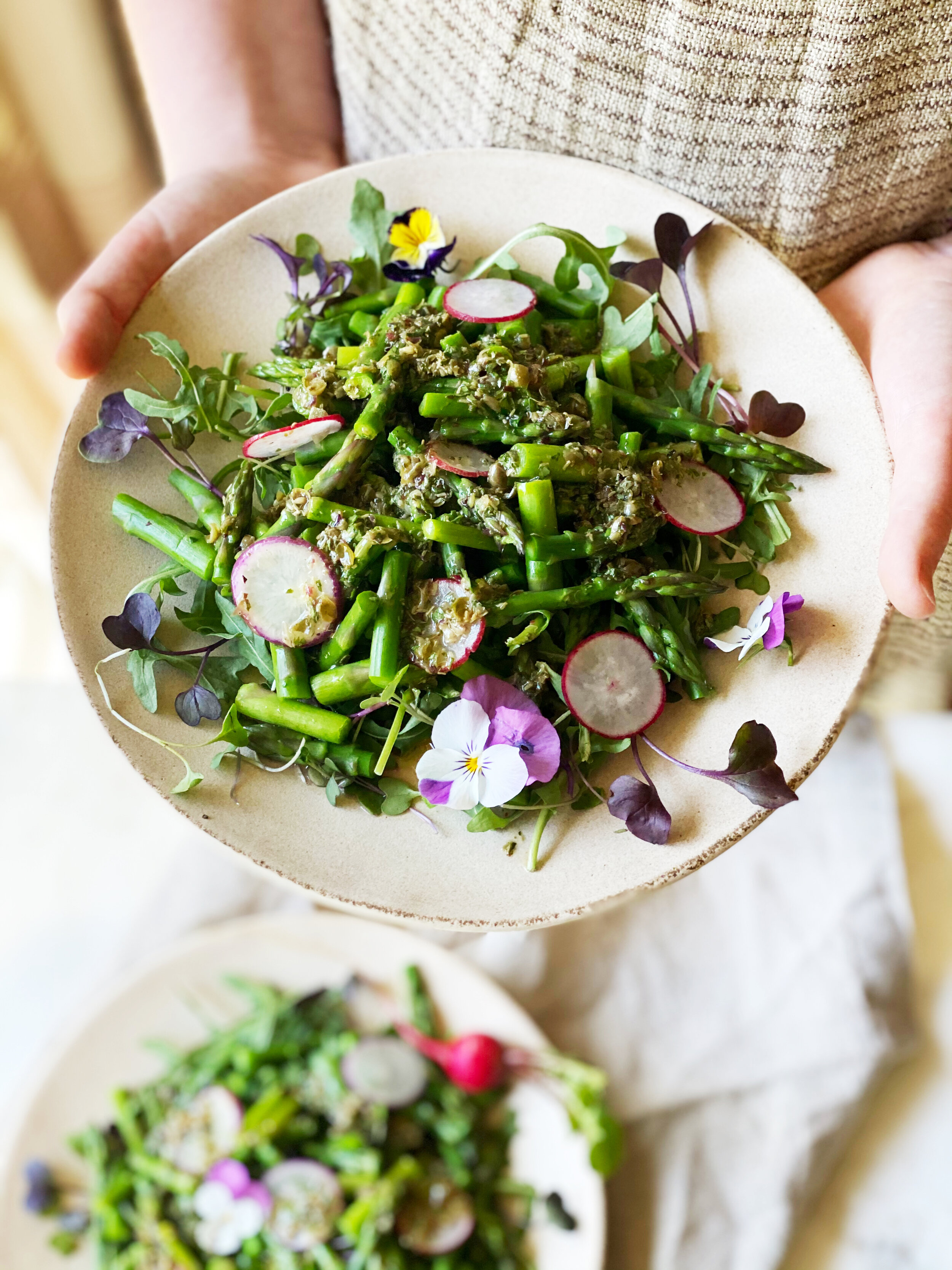 Asparagus Salad with Caper Herb Vinaigrette