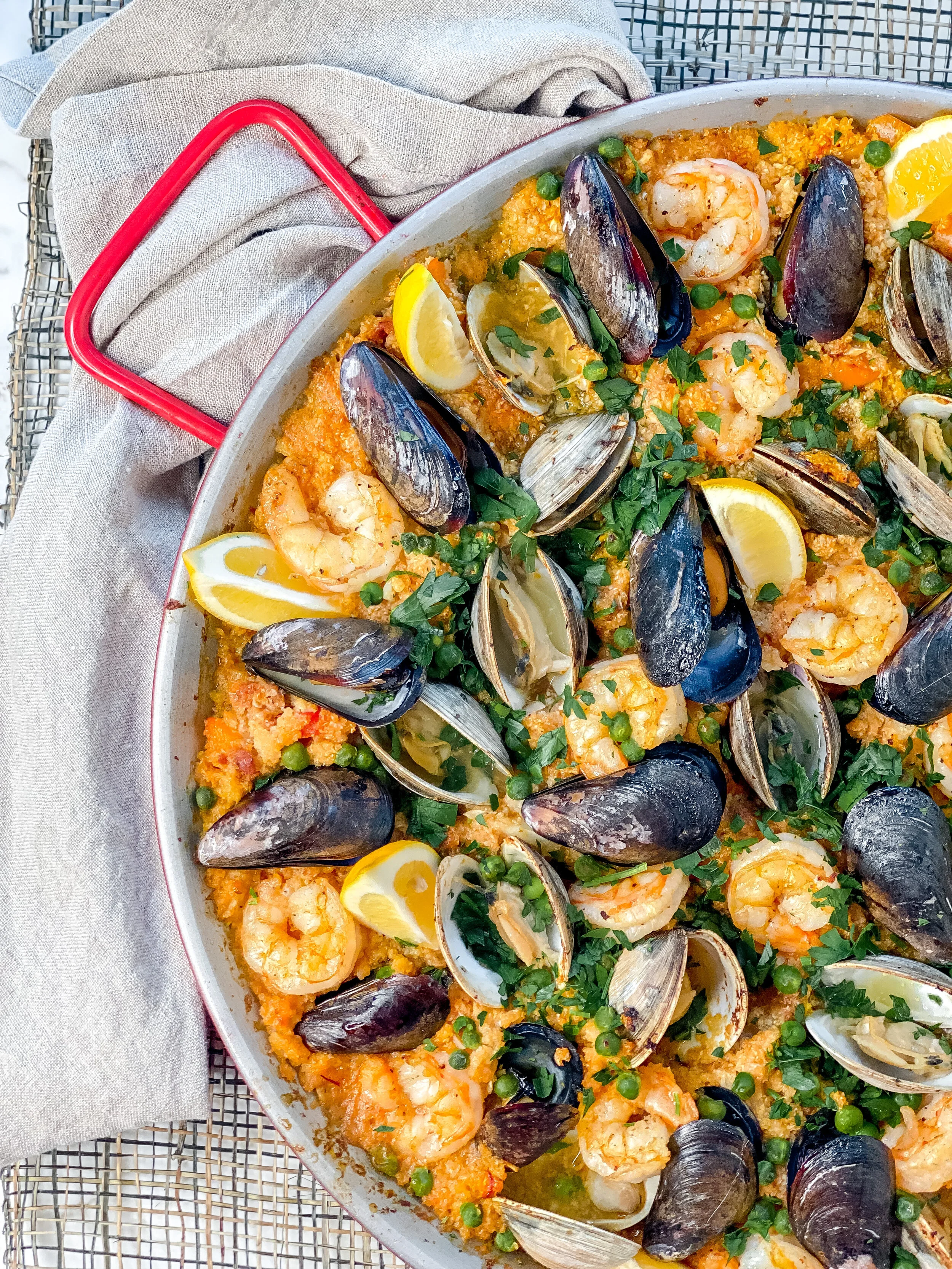 Cauliflower Rice Seafood Paella