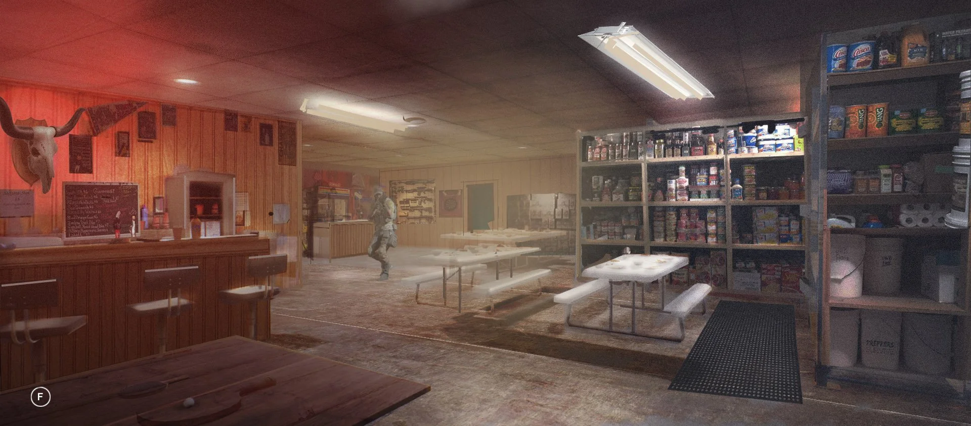 Prepper mess hall and storage building