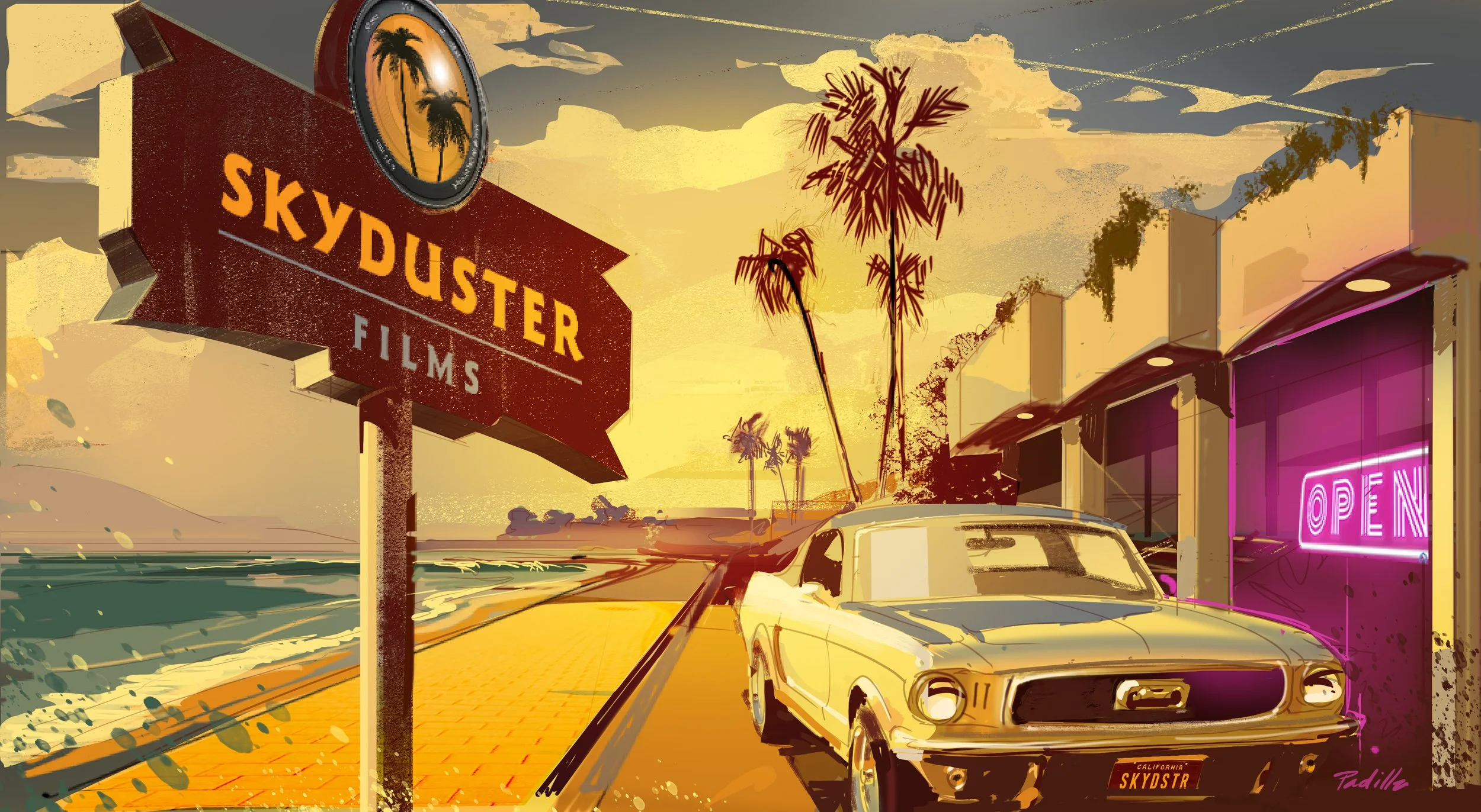 Splash page for Syduster Films April 2026