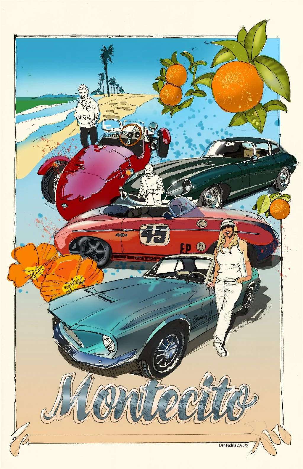 Montecito Cars and Coffee Illustration