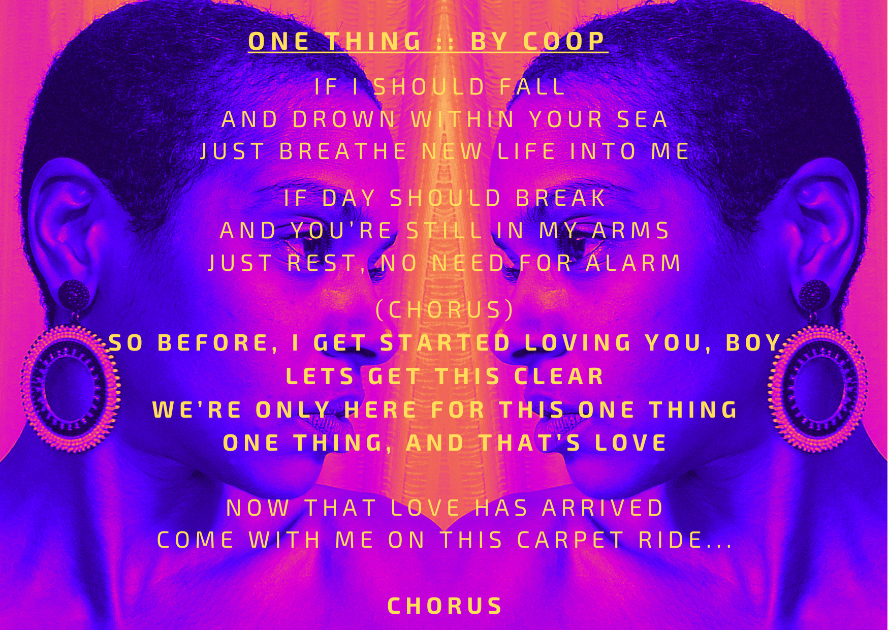 ONE THING by COOP original song jazz ballad love song a cappella Kristin Cooper