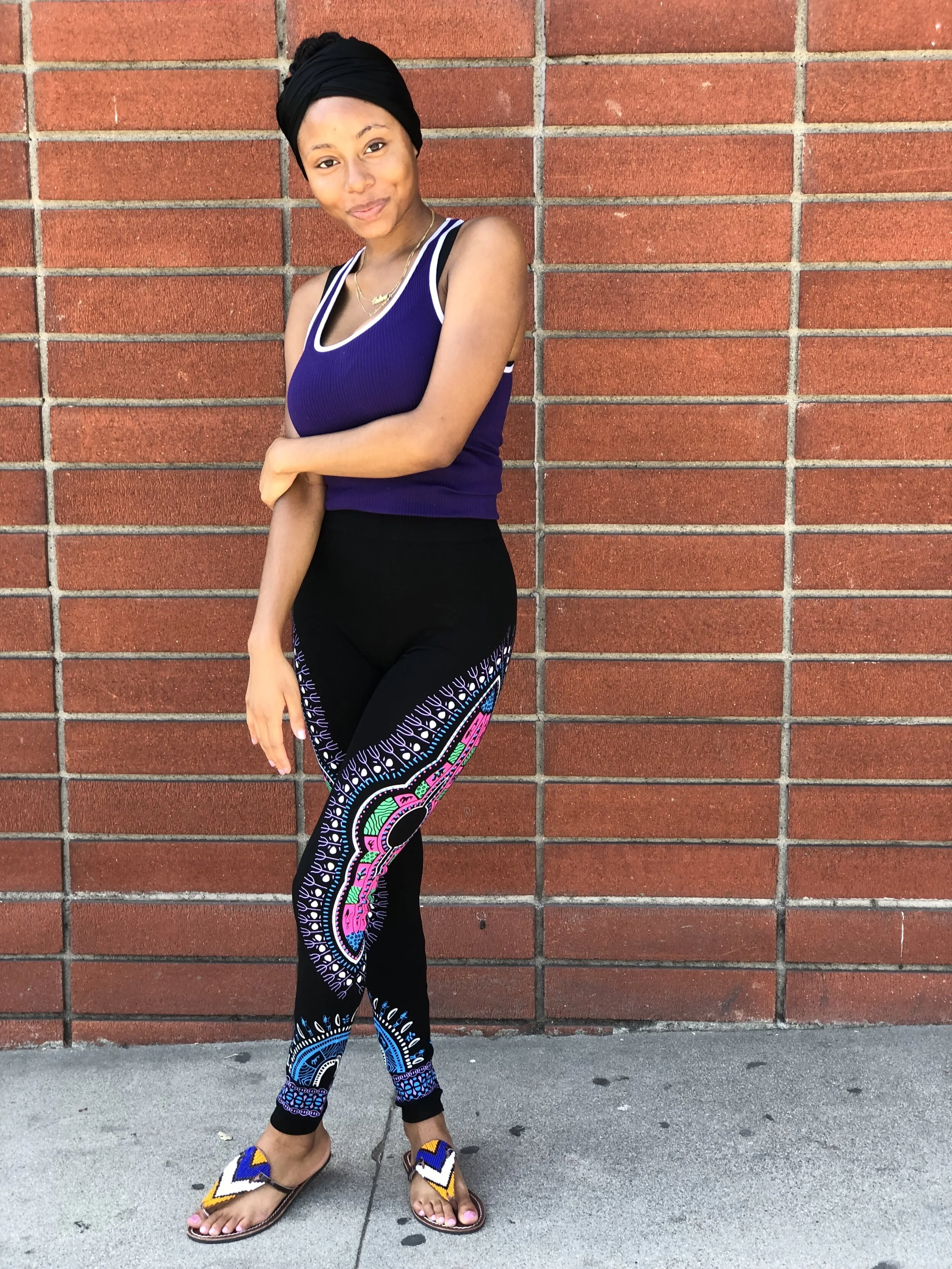 Dashiki Pink Print Leggings — RHYTHMS 