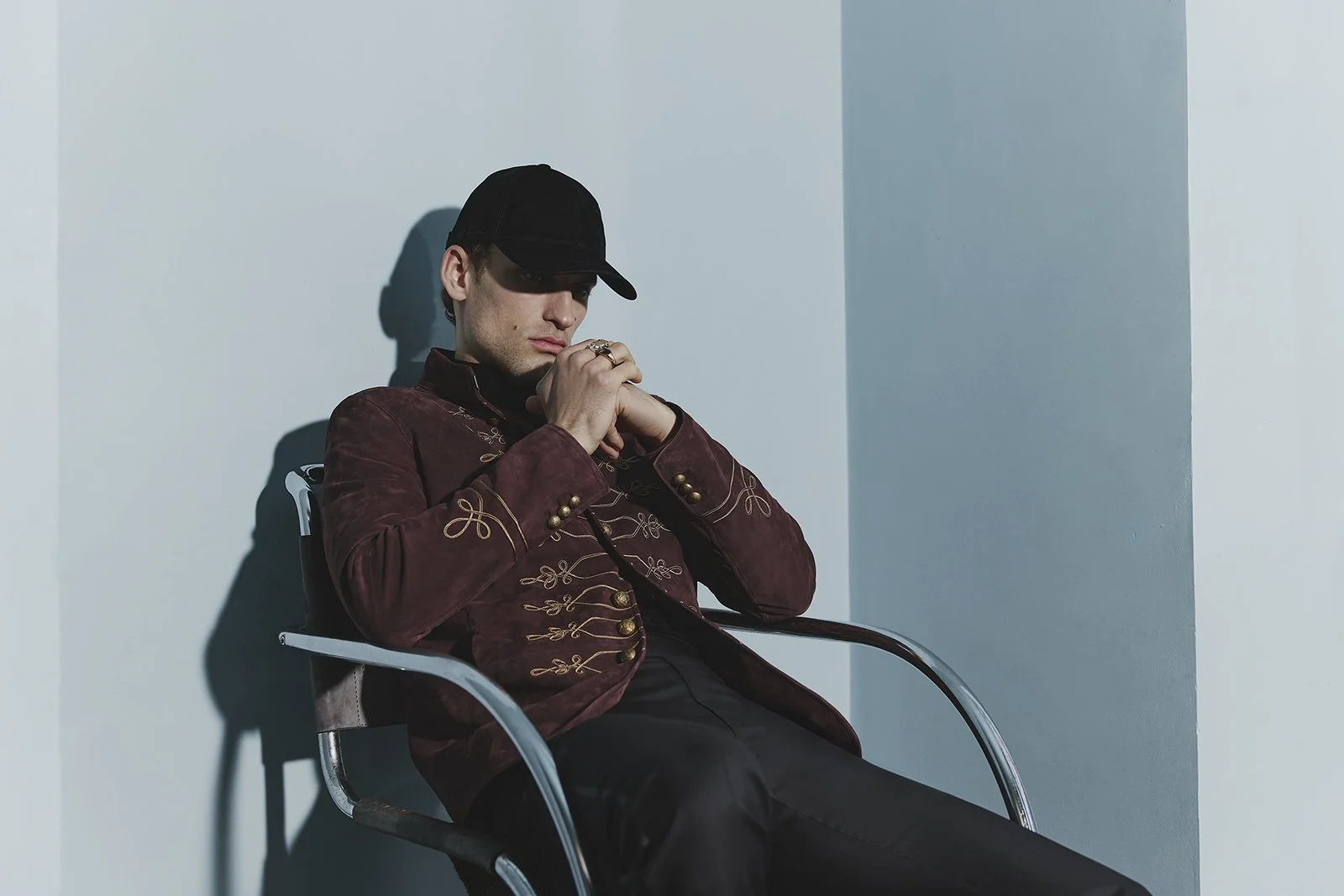 Menswear editorial from the John Varvatos Fall 2026 campaign, creative direction and photography by Cara Johnson.