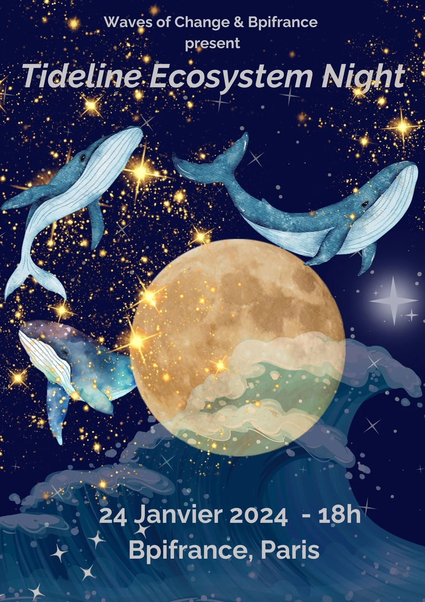 2024 Official Tideline Ecosystem Night CI / Artwork by Elise Ann Martin