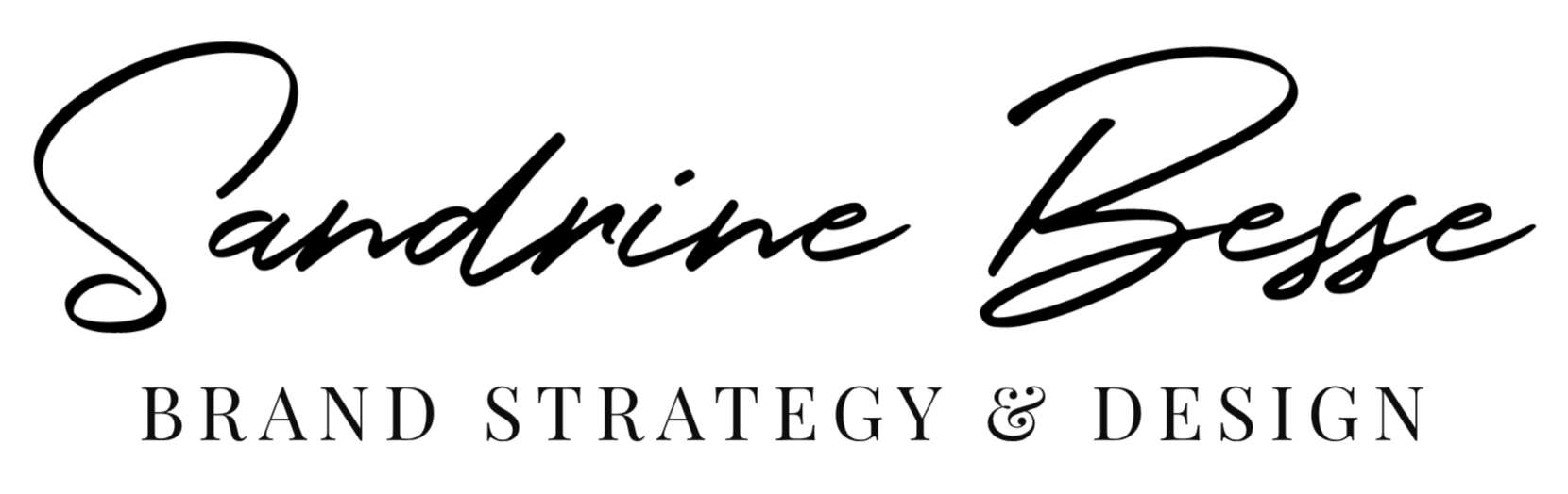 Logo dans le style minimaliste et le texte 'Brand Strategy & Design' en dessous.