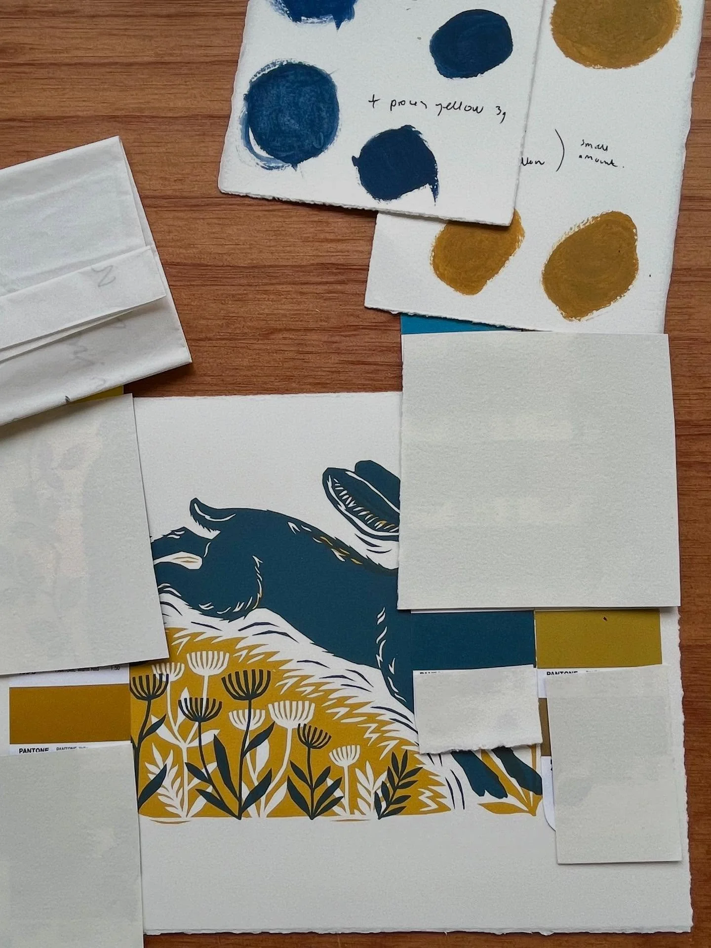 Prepping for a trip to the printers next week. New litho printed cut-out cards are coming soon! 

Picking the exact Pantone shade is never a simple task. Luckily it&rsquo;s just a starting point as the joy of litho printing is being able to hand mix 