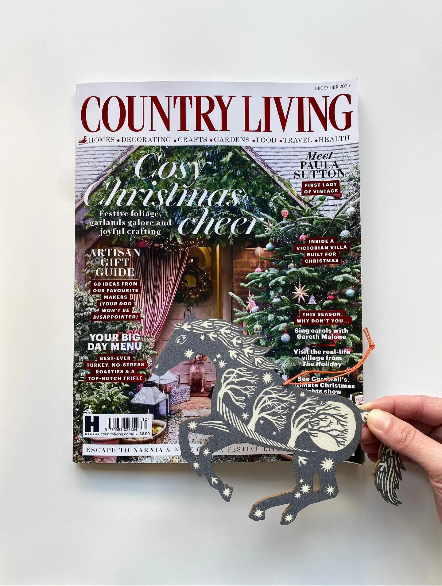 Excited to see our wild horse decoration in the Christmas issue of @countrylivinguk 🩶

Screenprinted by hand in our West Yorkshire studio in a beautiful silver grey ink and strung with burnt orange waxed cotton thread. A perfect gift for loved ones 