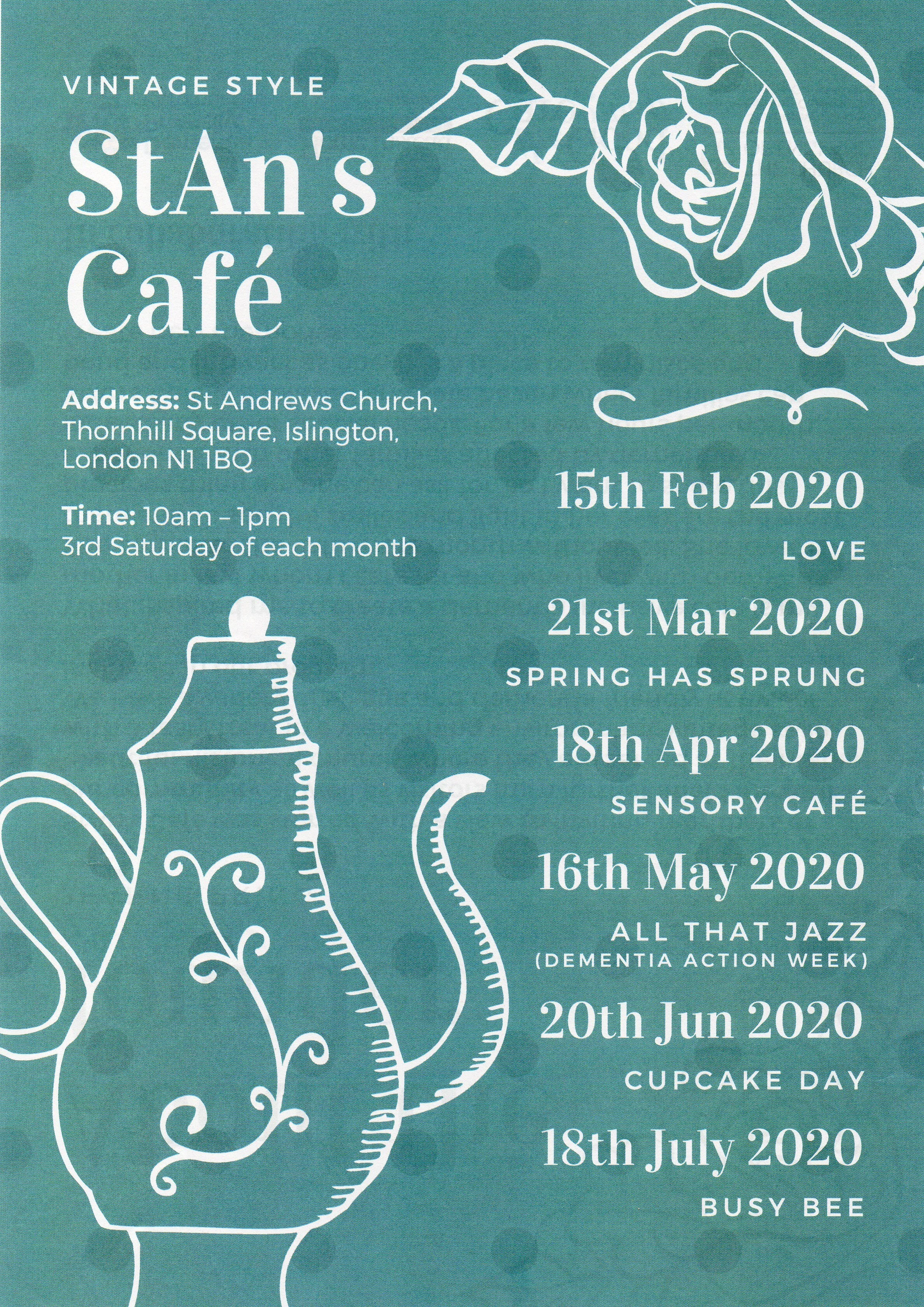 StAn's Cafe - This Saturday!