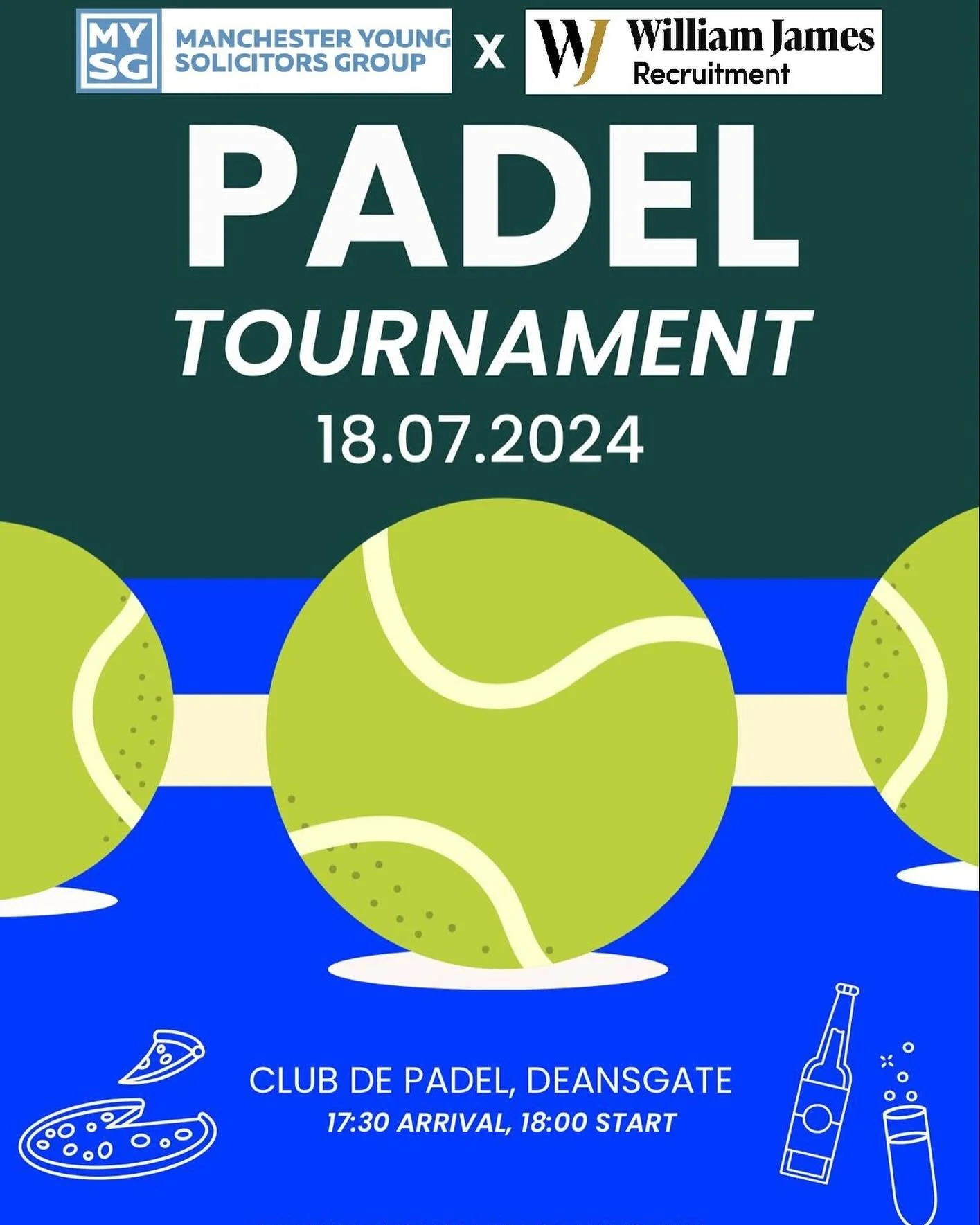 Join us for our first Padel event at @clubdepadeluk on Thursday 18 July kindly sponsored by @wjrecruitment 🎾🤩

We are absolutely thrilled to be hosting our first event here with Padel quickly becoming the sport of the season.

The event is open to 