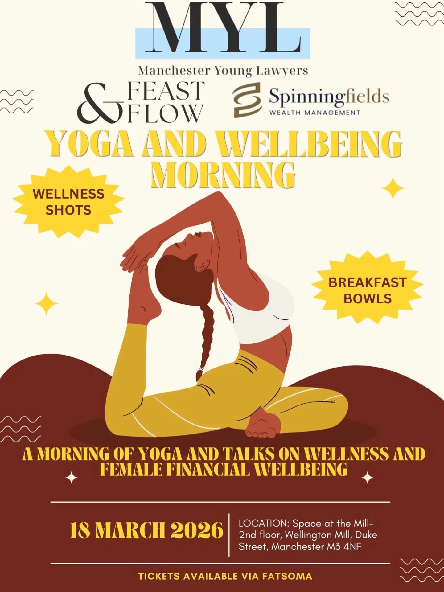 In honour of March being the month of International Women&rsquo;s Day, we are excited to invite you to our upcoming Yoga and Wellness Morning, kindly hosted by @spinningfieldswealth and @feastflow 🧘&zwj;♀️ 

The morning will begin with a mixture of 