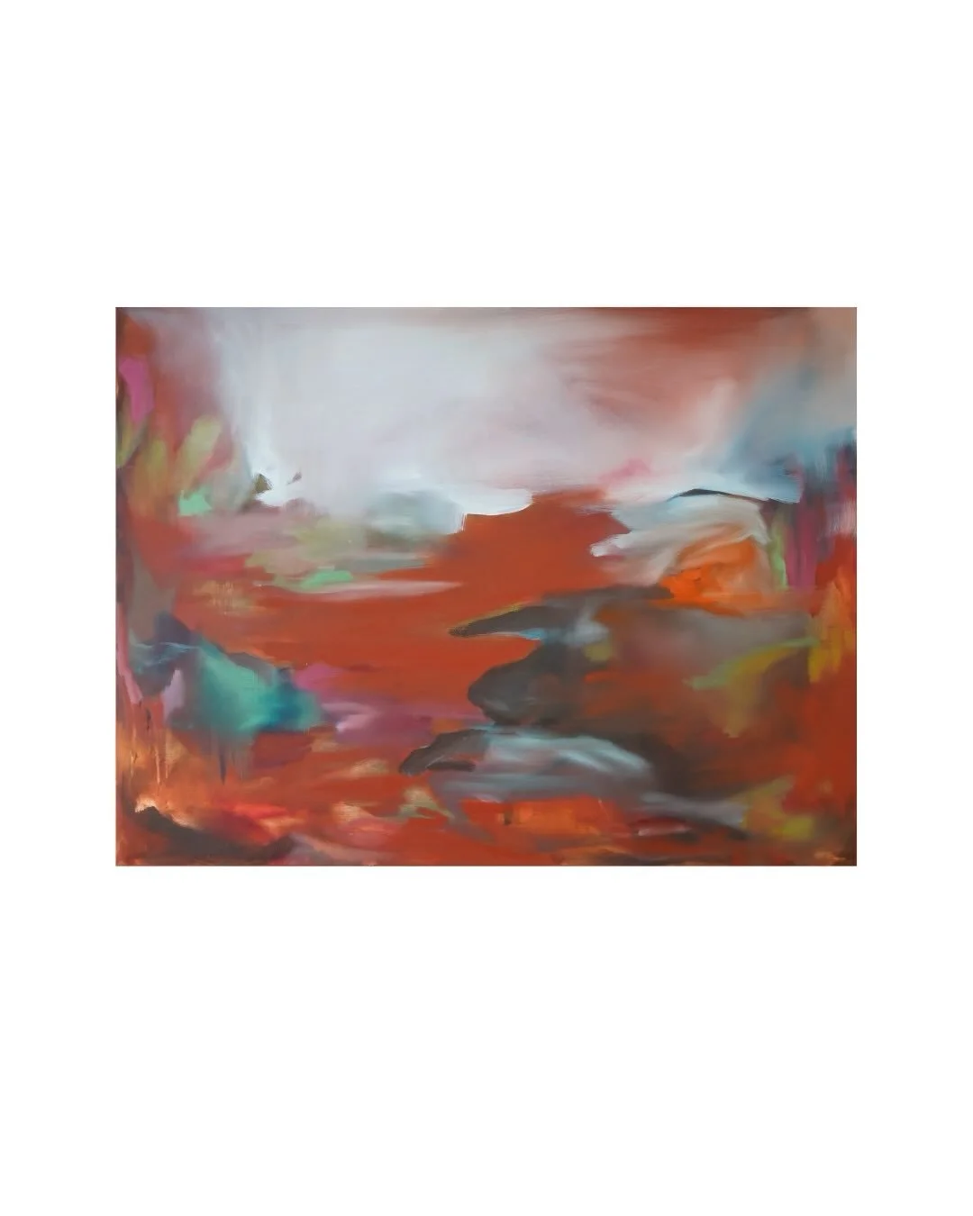 New painting.. lots to look at !!💭 
This piece had many many frustrating variations before making making a landing. I love her. 

Oil (+blood sweat &amp; tears) on Canvas 

#oilpainter #new_and_abstract #abstractartist