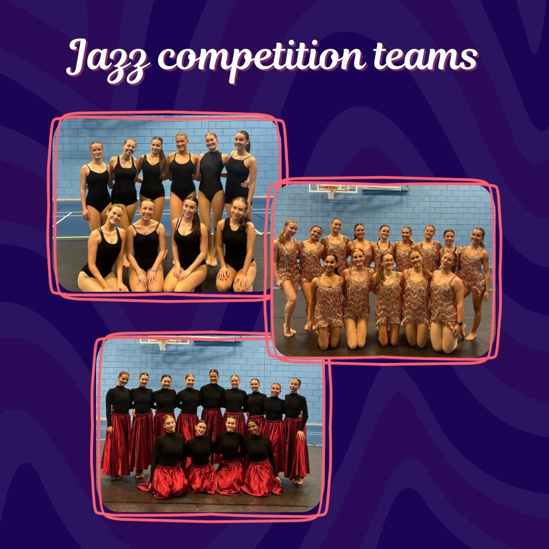 Jazz comp teams 2025/26 ❤️

Beginner jazz: choreographed by Emily Mercer and Ellie McDowell.
Intermediate jazz: choreographed by Aimee Wager and Bryher Alcock.
Advanced jazz: choreographed by Sophie Taylor.