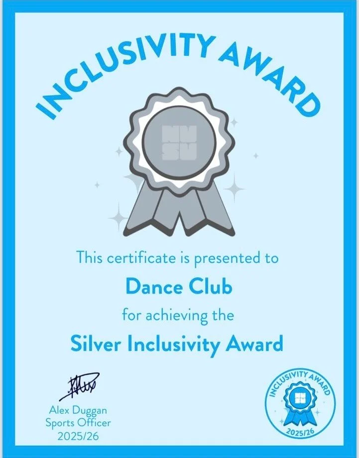 We are so pleased to announce that we have achieved the silver award for inclusivity, with 200 points!! 

This year have&hellip;
- Held many fundraising events (with more to come!)
- Held welfare drop in sessions
- Organised dance families
&hellip; t