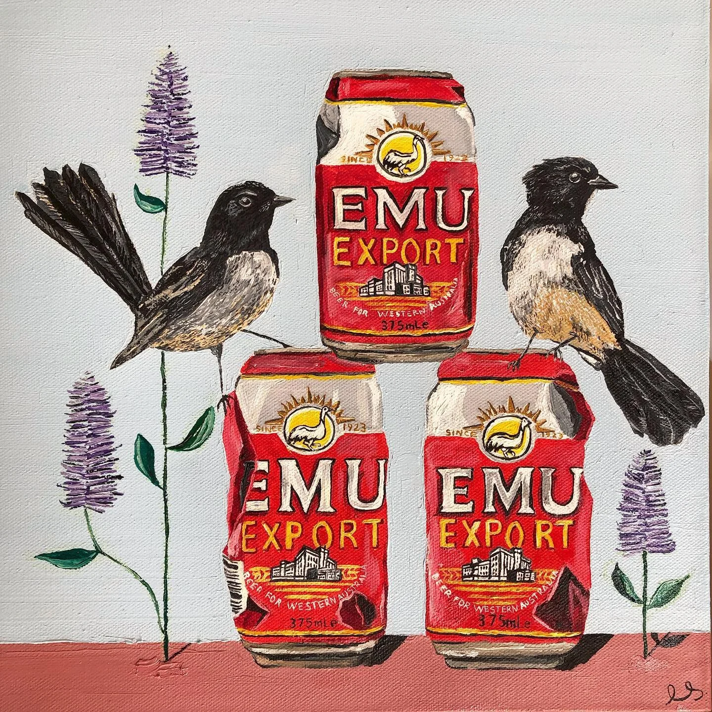 Re-visited my willie wagtails&hellip; They needed some purple. 🟣☂️🟪☂️💜 #mullamulla .