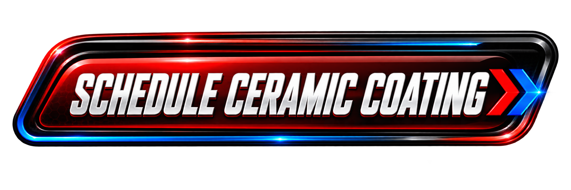 Digital graphic with neon lights displaying the text 'Schedule Ceramic Coating' on a black background.