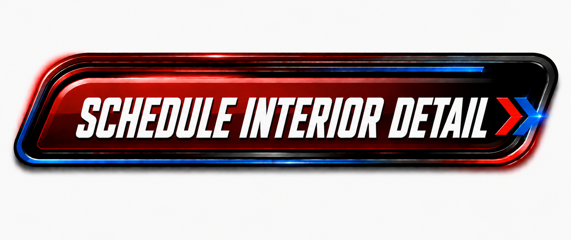 Digital graphic with the text 'Schedule Interior Detail' in bold white letters on a red and black background, with blue and red accents and arrow graphics.