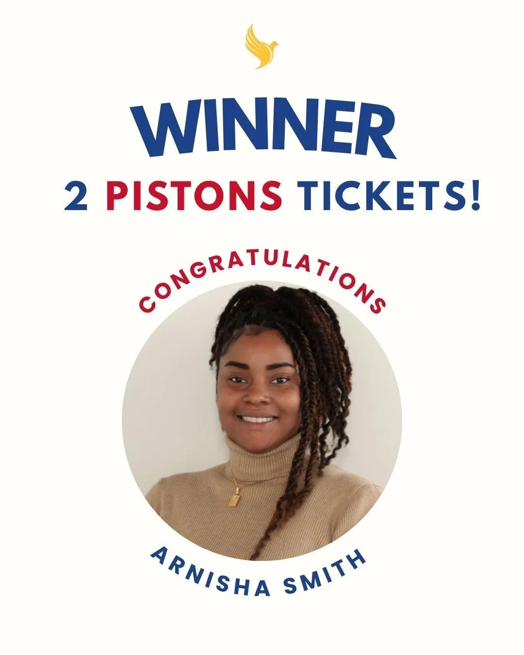 Big shoutout to our Pistons v Cavs Giveaway Winner, Arnisha Smith. You&rsquo;re heading to the game! 

Thank you to everyone who entered. More giveaways and good energy coming soon!