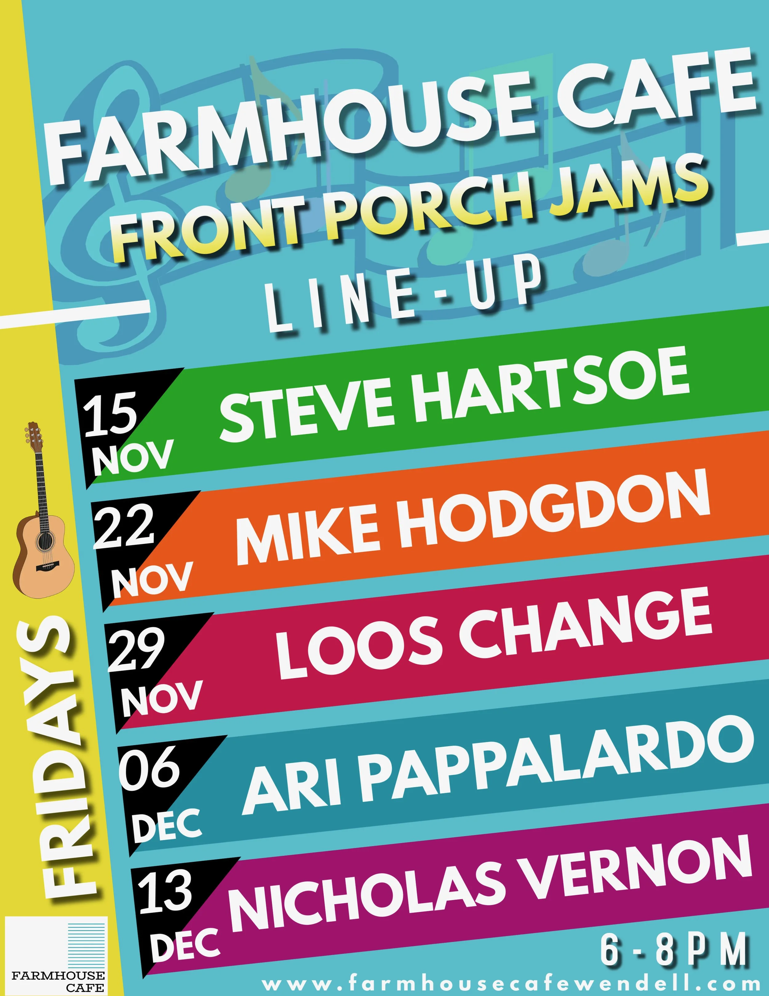 FARMHOUSE FRONT PORCH JAMS - 5 WEEK MUSICIAN LINE-UP