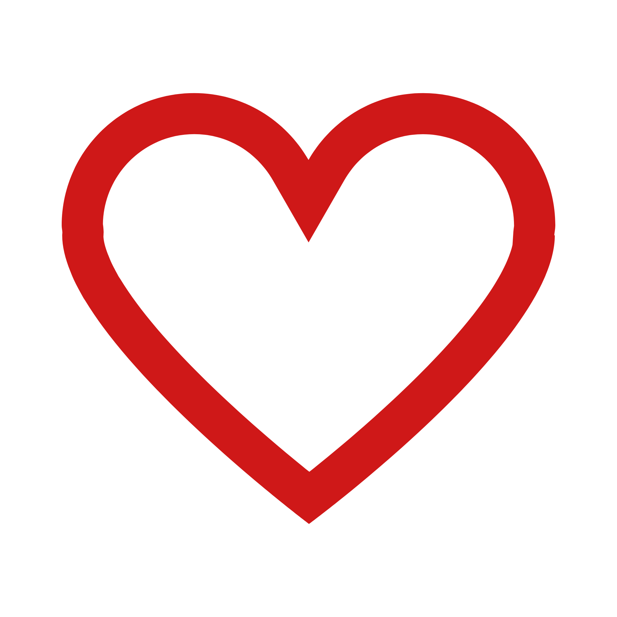 A red heart-shaped outline with a smaller black heart inside it, on a black background.