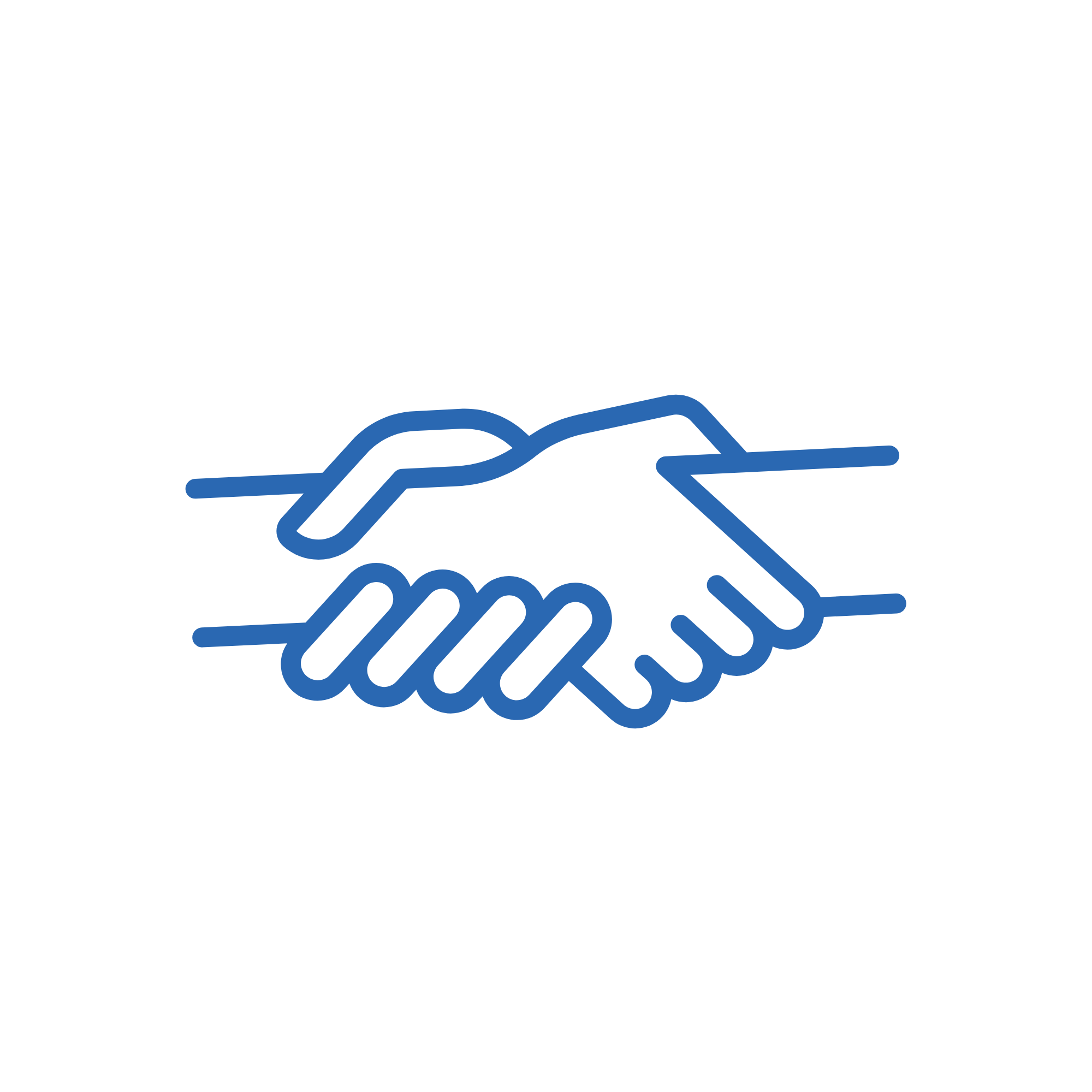 Illustration of two hands shaking to symbolize agreement or cooperation.