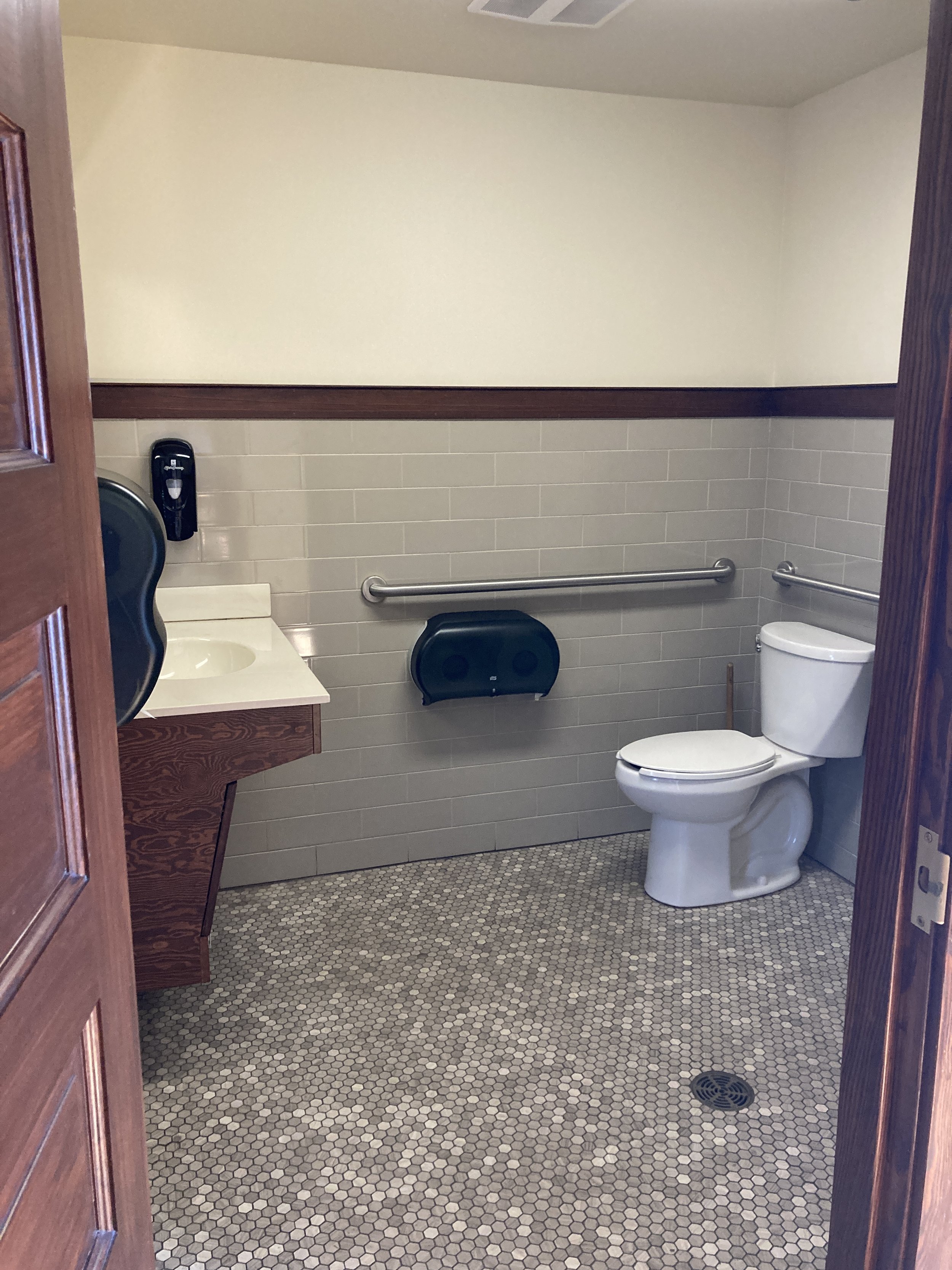 Gender neutral washrooms, accessible from Heritage Room