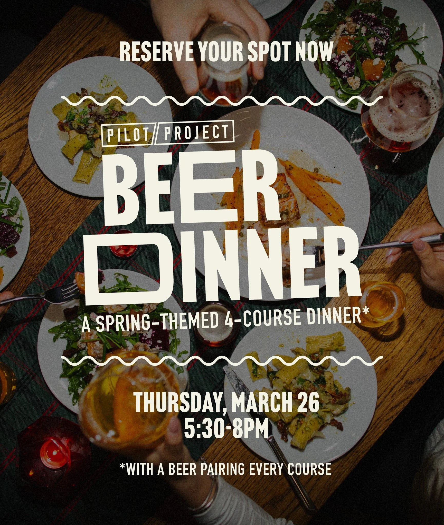 // Join us for an elevated evening of food and beer pairings at Pilot Project Brewing in Milwaukee. //

// This exclusive five-course Beer Dinner features a thoughtfully curated menu, designed to complement and enhance each carefully selected beer. F
