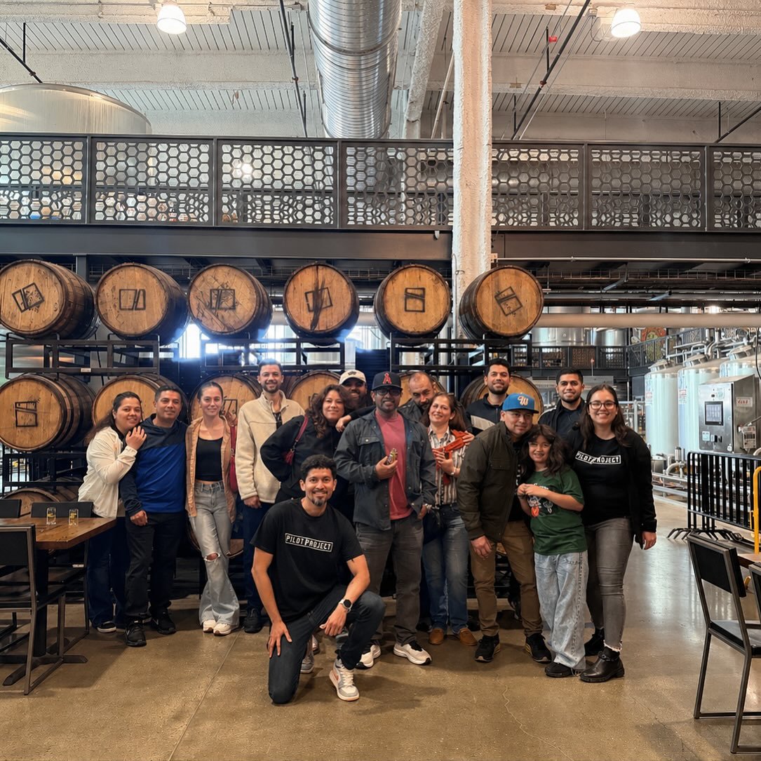 // We had our first ever Spanish Speaking Tour this past Saturday led by two of our wonderful employees - Cesar and Laura! It was filled with many questions about Pilot Project, an up close look at the brewing process + facility and of course, sample