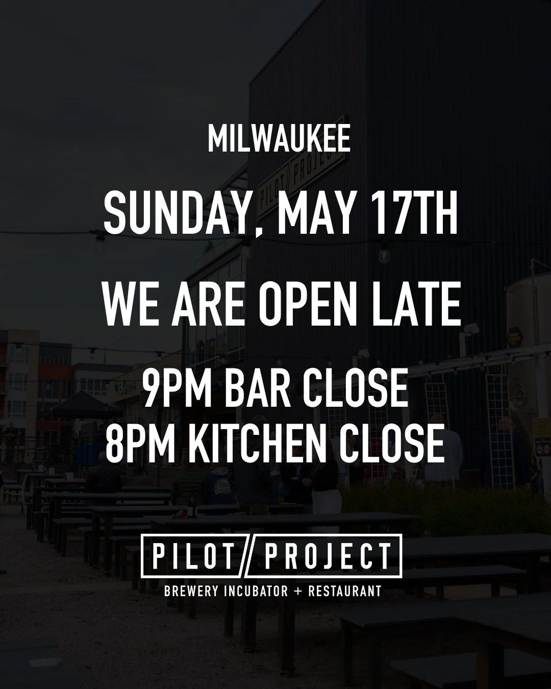 // Heads up, Milwaukee! We'll be open late for the UW Milwaukee Graduation on Sunday, May 17th. //