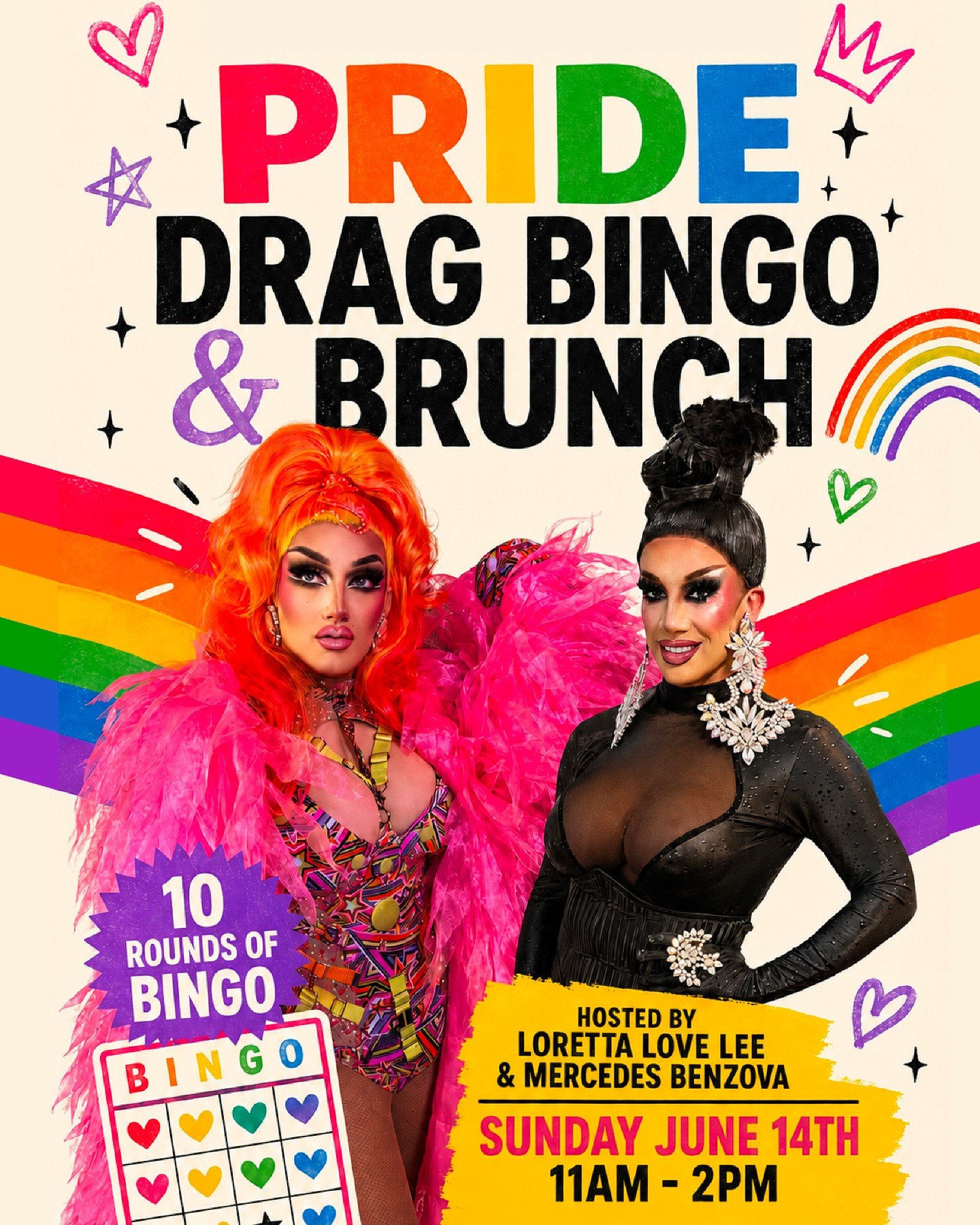 // Celebrate Pride Month with us at Pilot Project Brewing on Sunday, June 14th for an unforgettable Drag Bingo + Brunch! //

// Get ready for a fabulous afternoon filled with dazzling performances, delicious brunch cocktails, bingo prizes, and nonsto