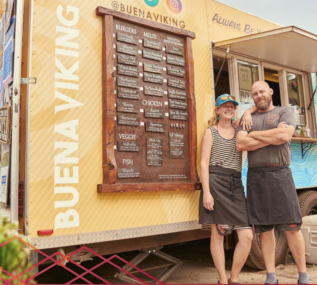 The Buena Viking burger food truck owners, Anna and Evan