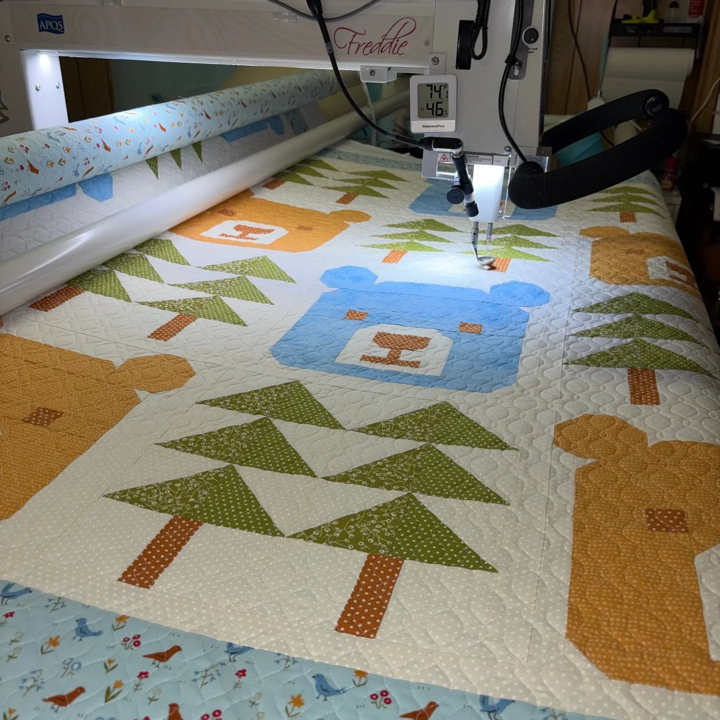 It's Freddie Friday!! 🎉🎉 

I just got back from a trip to the mountains, so sharing this quilt today feels really fitting!

This is Janet's quilt and she asked me to wait to share until after it was gifted and I was more than happy to oblige!

For 
