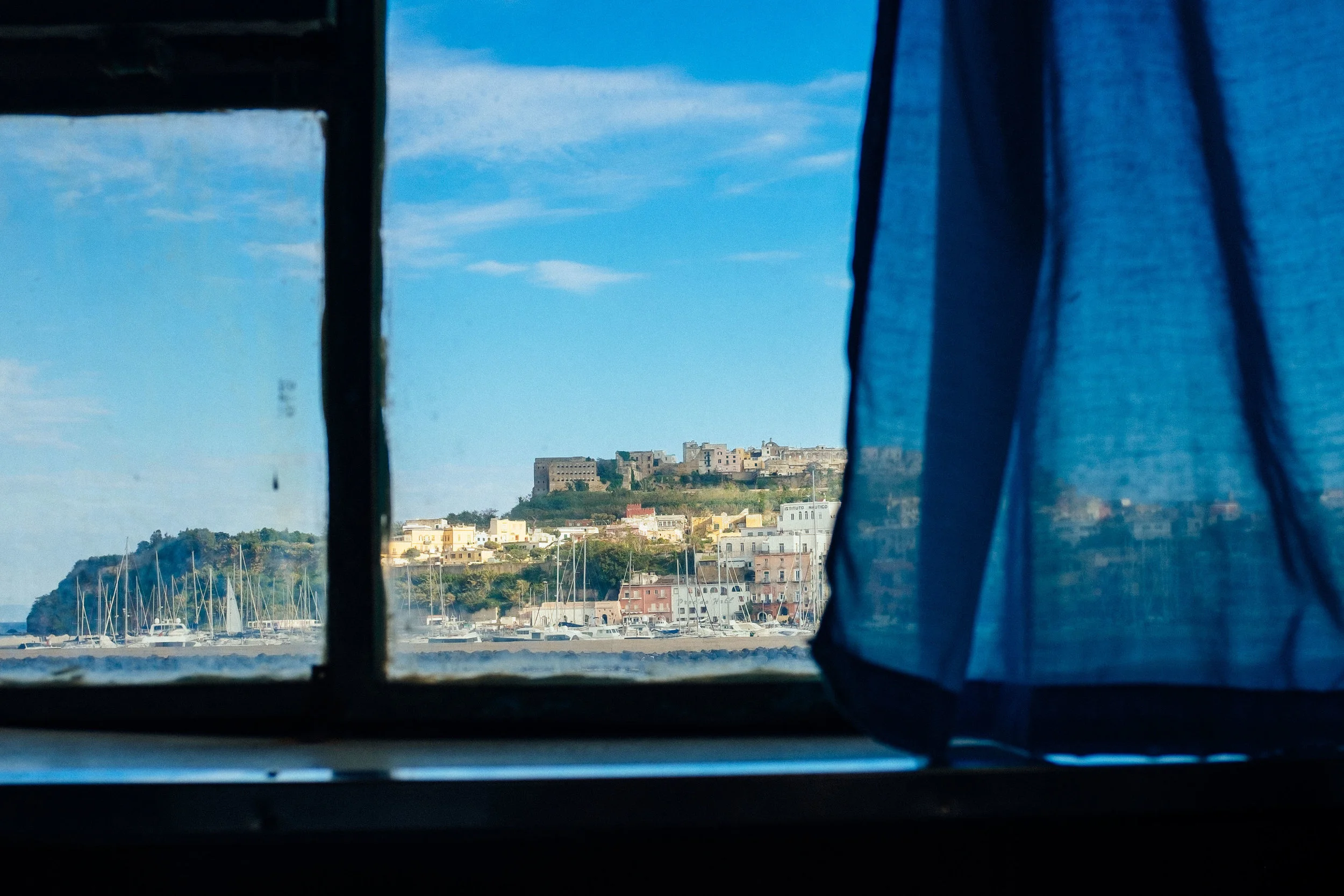 View from the boat to Procida, Italy