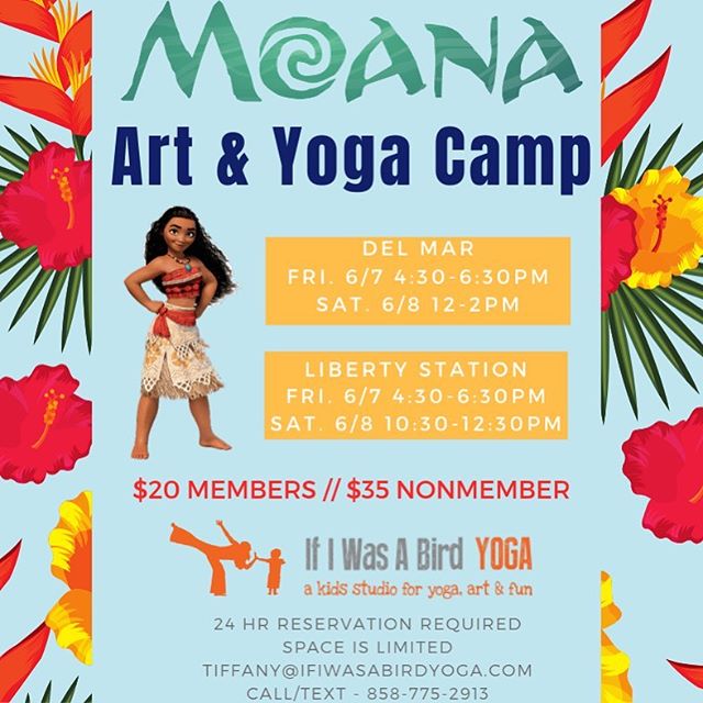 Join us Friday or Saturday for some Moana fun!
www.ifiwasabirdyoga.com
#ifiwasabirdyoga #whereeveryposeisachildspose #yogaforkids #mindfulnessforkids #artforkids #moana