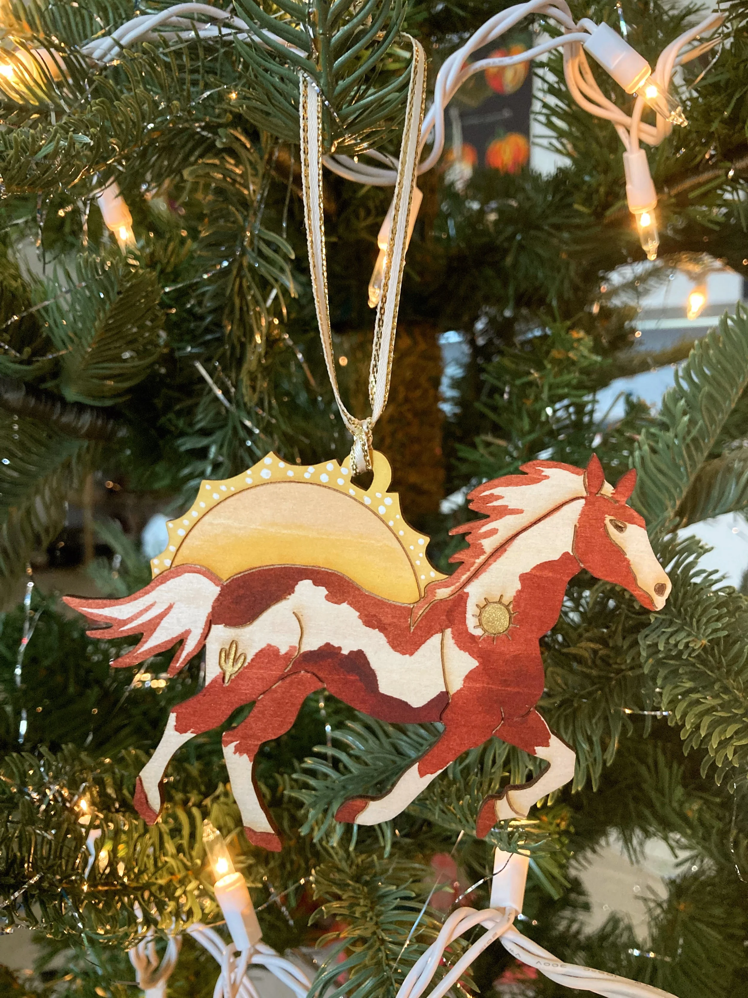 Wild Horse Hand Painted Ornament