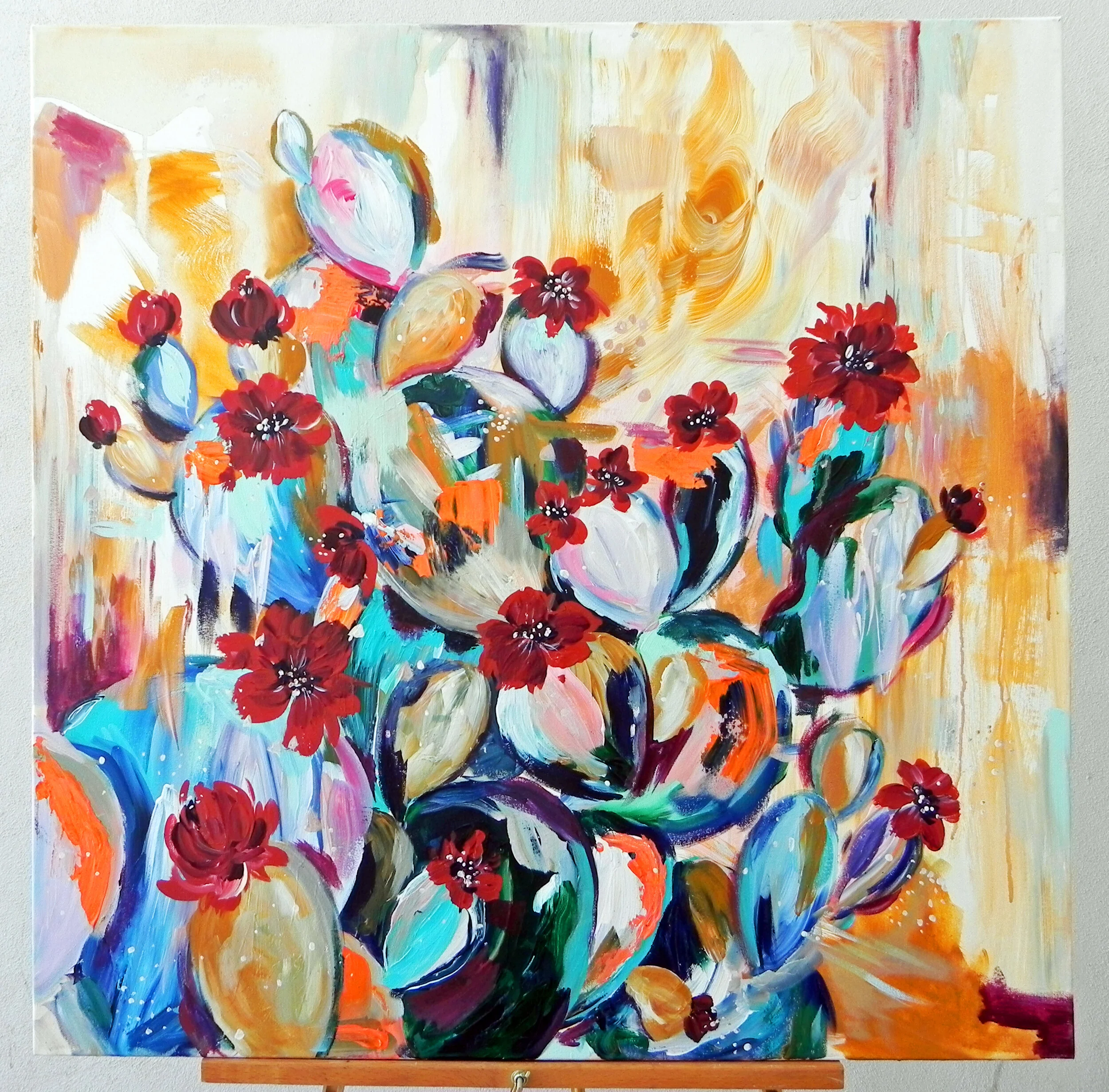 “A Bunch of Prickles” Acrylic on Canvas 36x36” $600