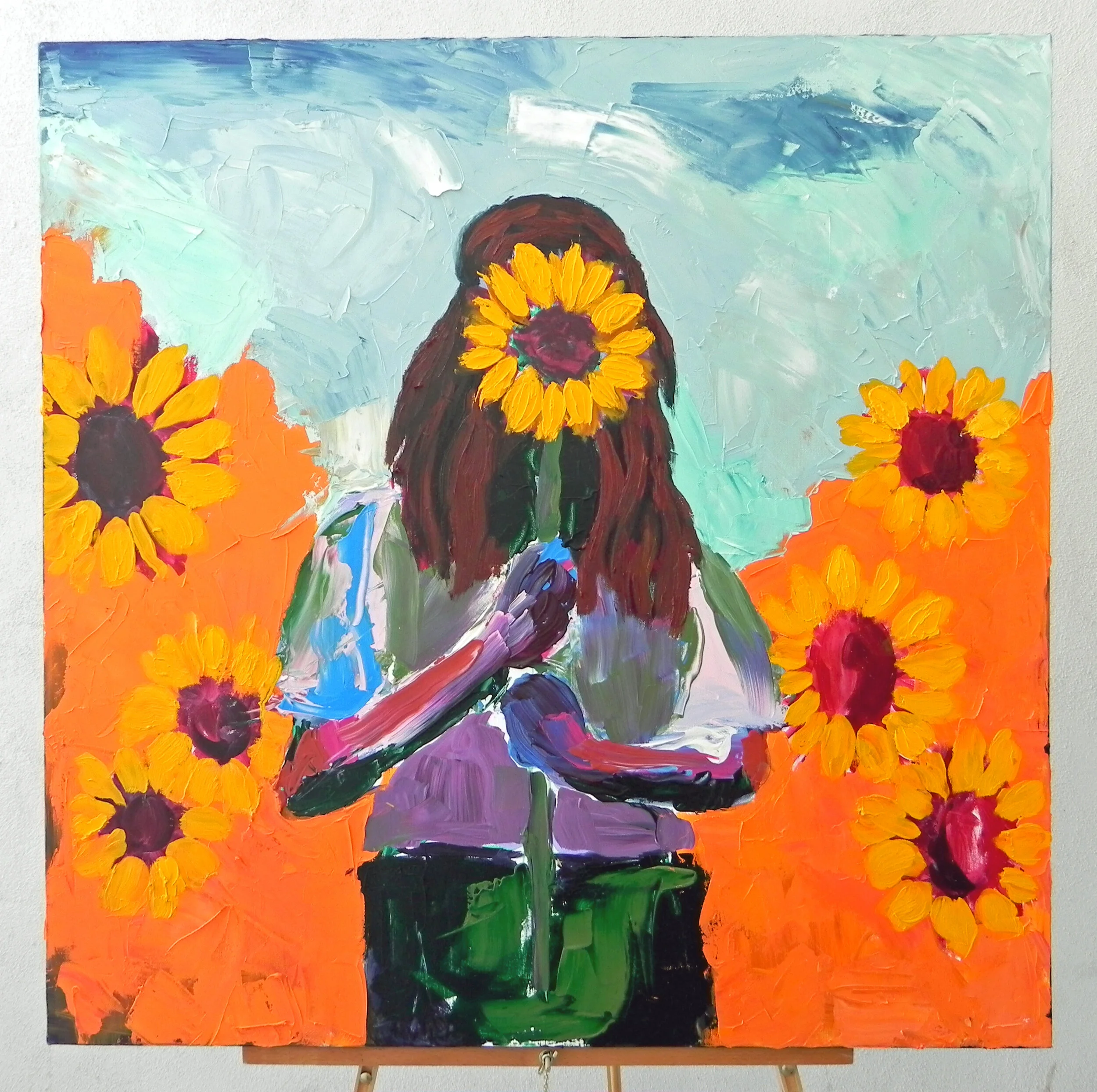 “Camouflage with the Good” Oil on Canvas 36x36” $600
