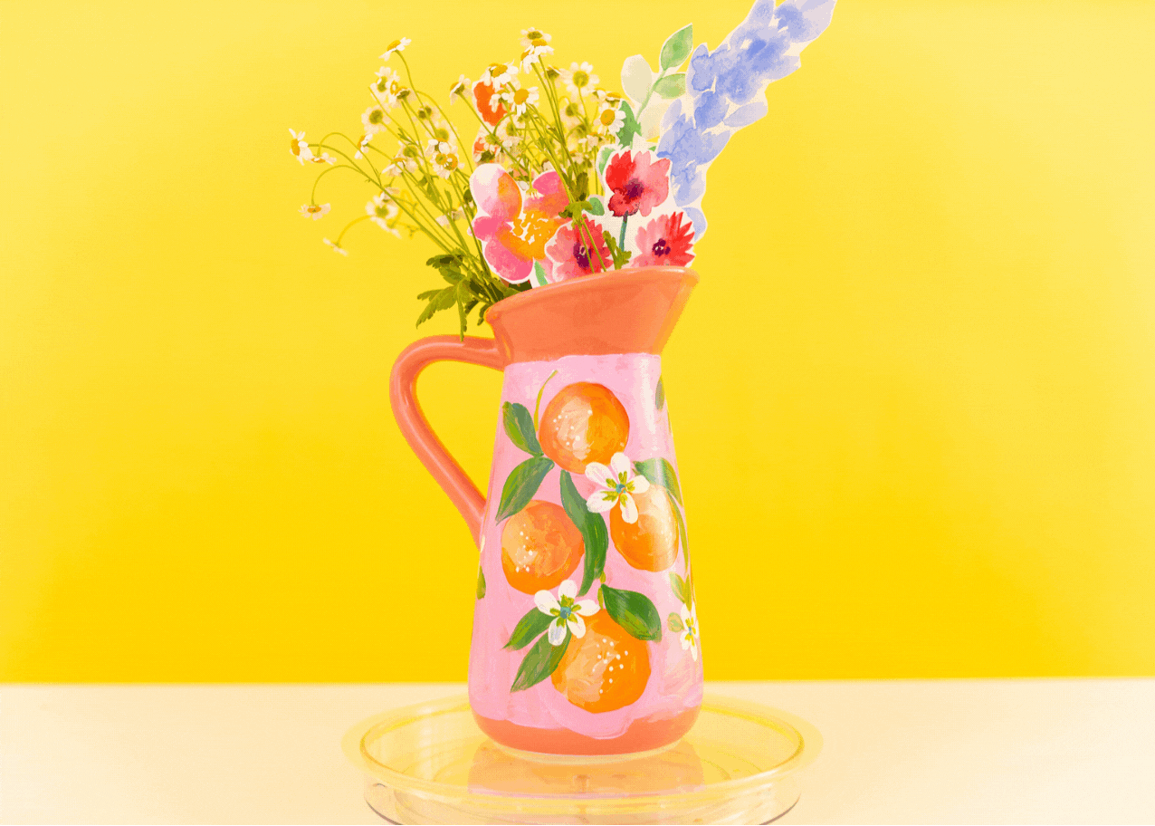 Shop Hand painted Bright Colorful Desert Botanical Flower Vases