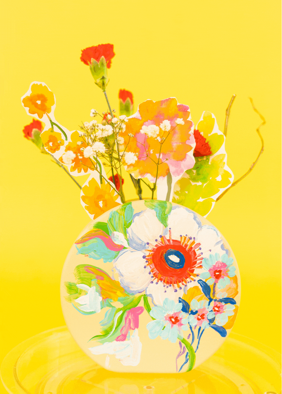 Shop Hand painted Bright Colorful Desert Botanical Flower Vases